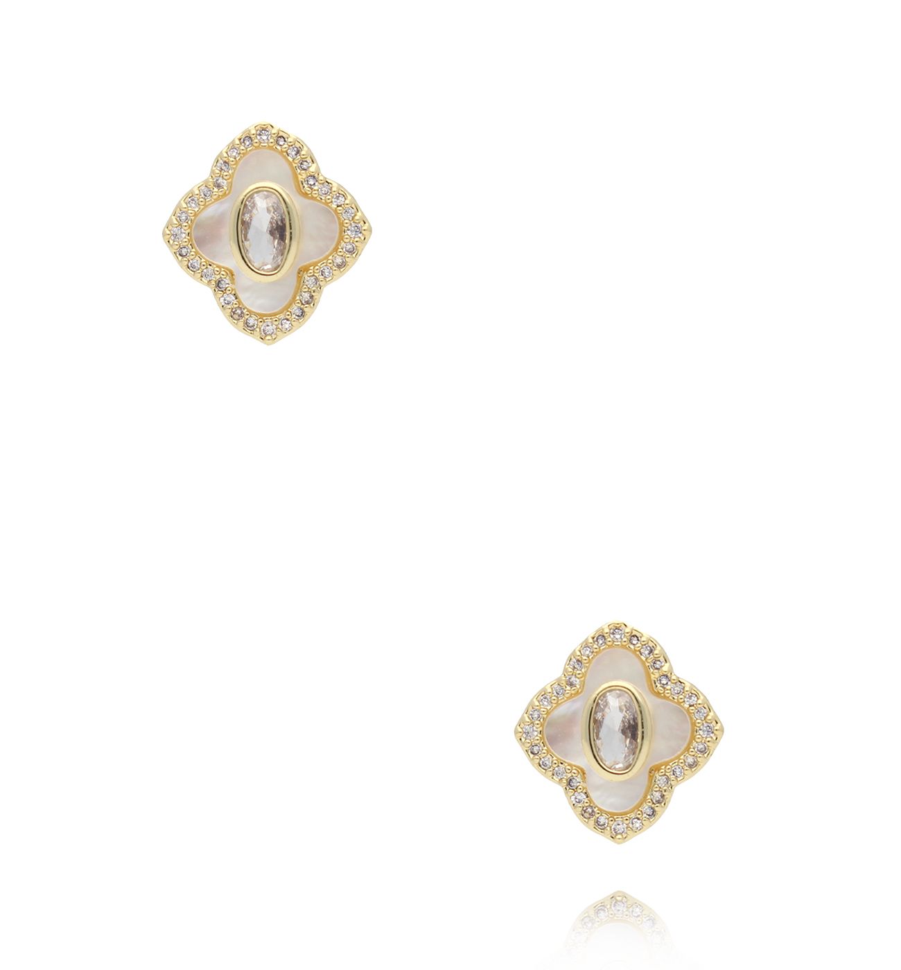 Kolczyki koniczynki z masą perłową - By Dziubeka