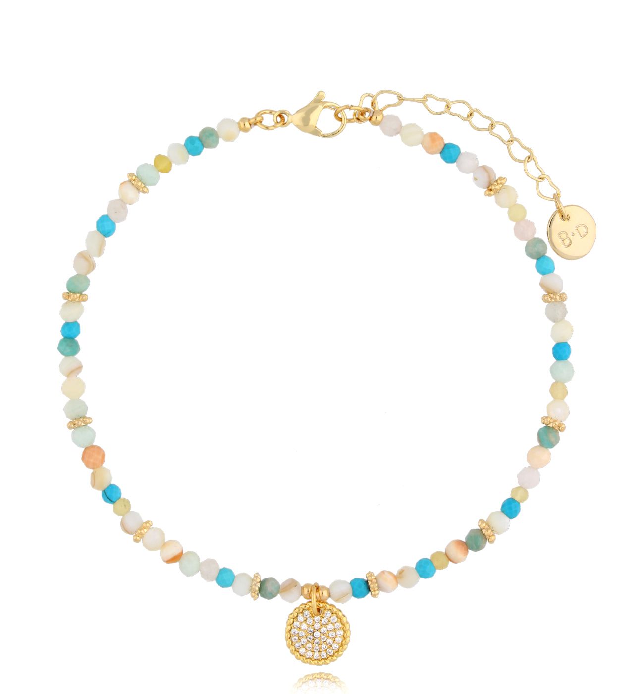 Bransoletka na nogę z kamieniami naturalnymi Amayas BNTW0069