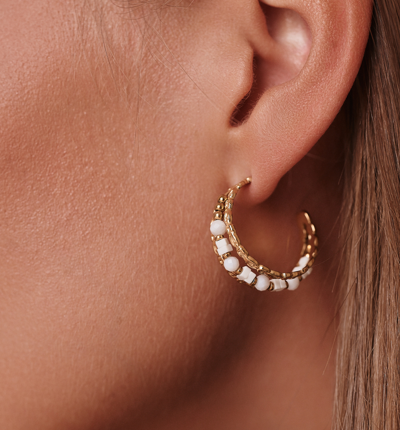 Kolczyki koła z masą perłową KEA0030 - By Dziubeka