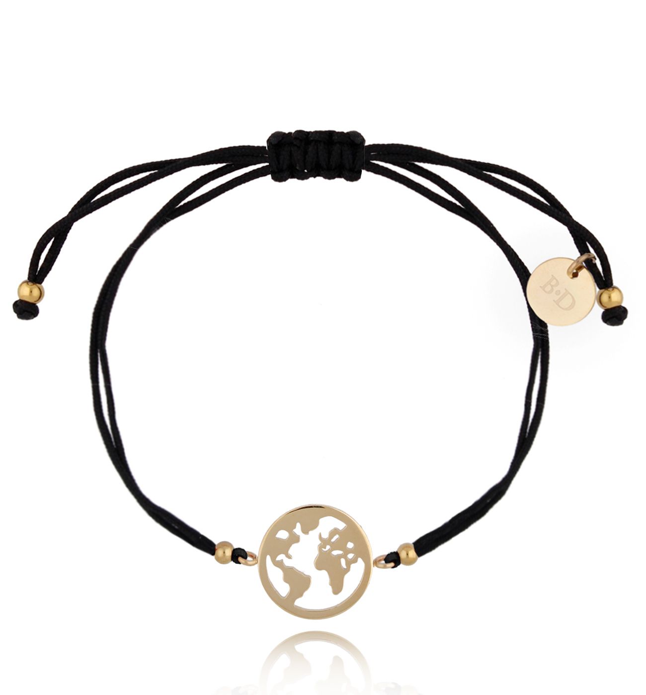 Bransoletka czarno-złota z Ziemią Voyager BGL0557 - By Dziubeka