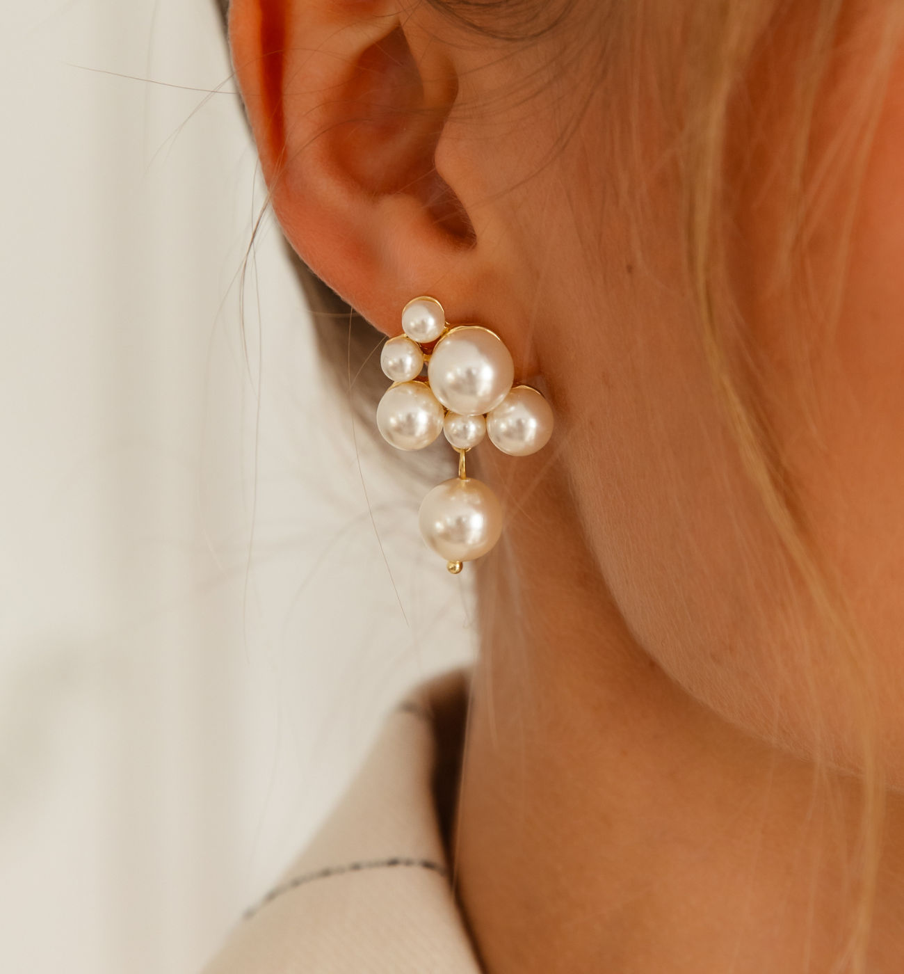 Kolczyki z perłami złote KPE0156