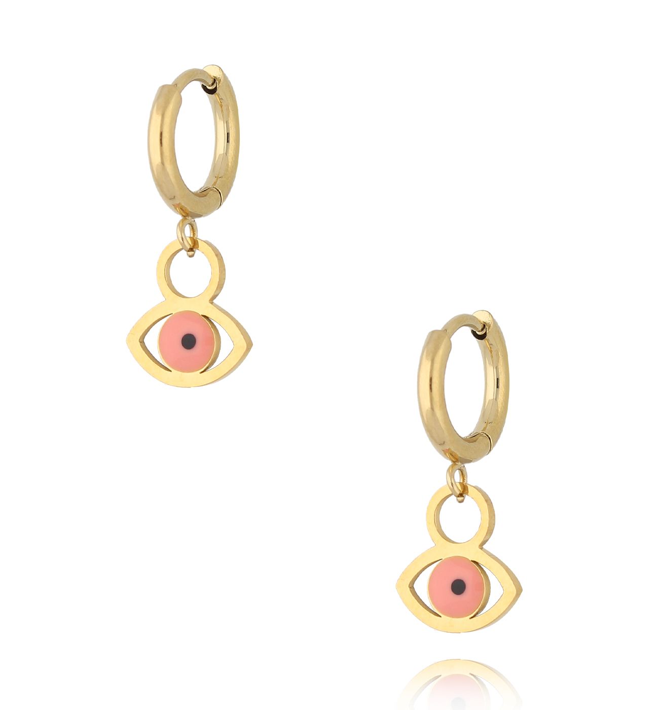 Kolczyki złote kółka z okiem Siris KSY0043 - By Dziubeka