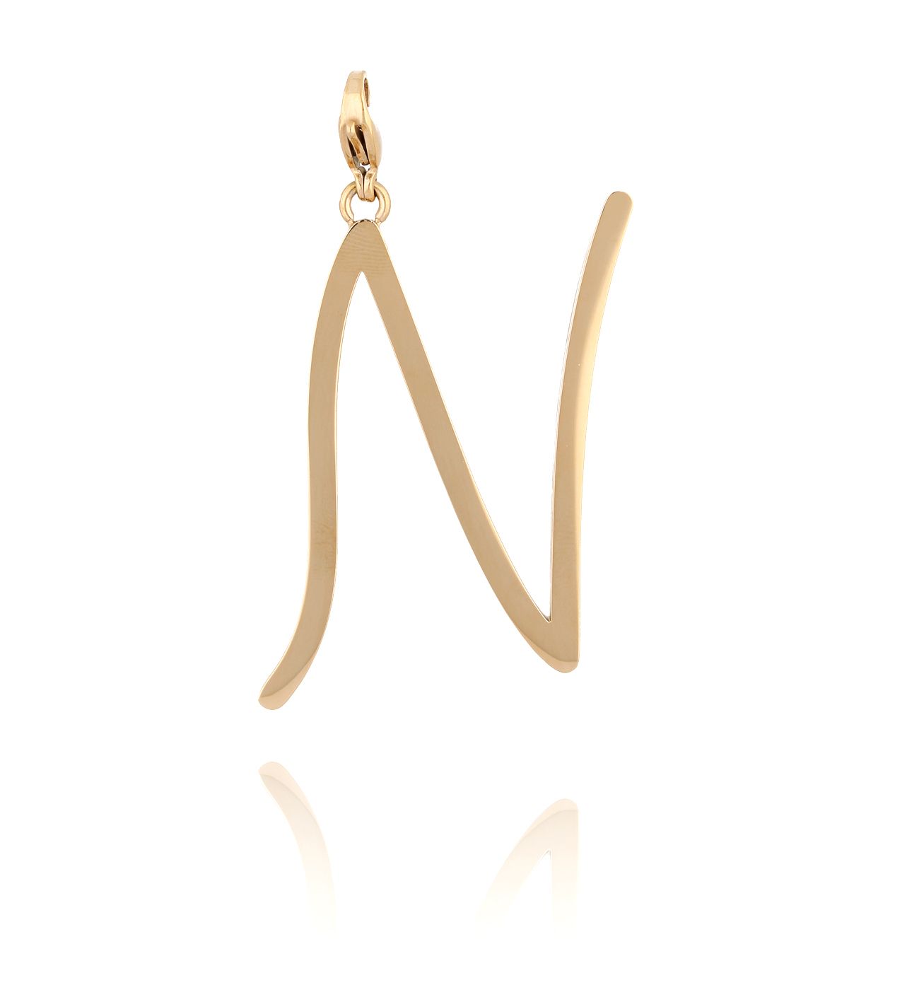 Zawieszka ze stali szlachetnej złota literka N Alphabet NAT0059