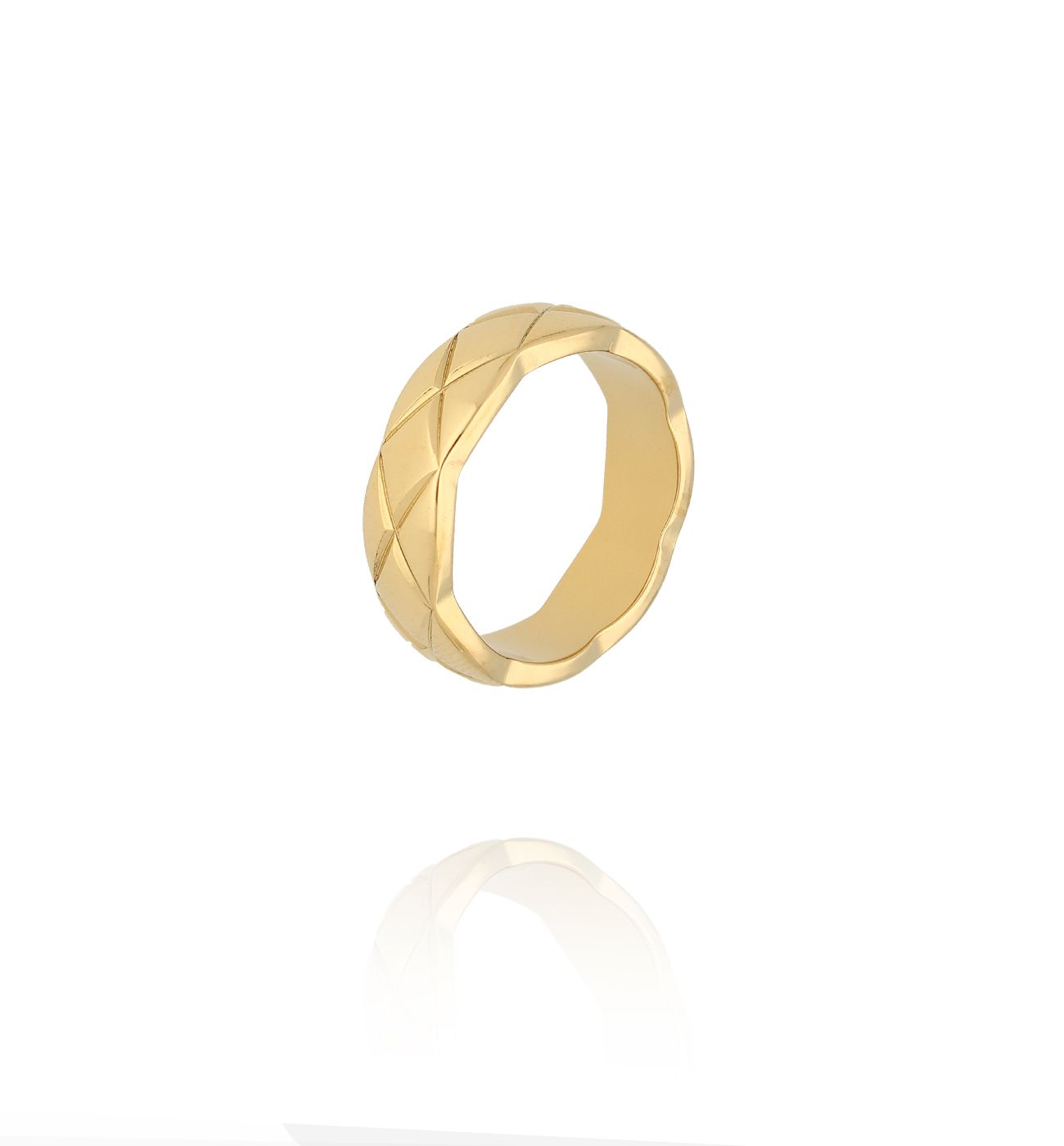 Obrączka złota fasetowana PSY0201 - By Dziubeka