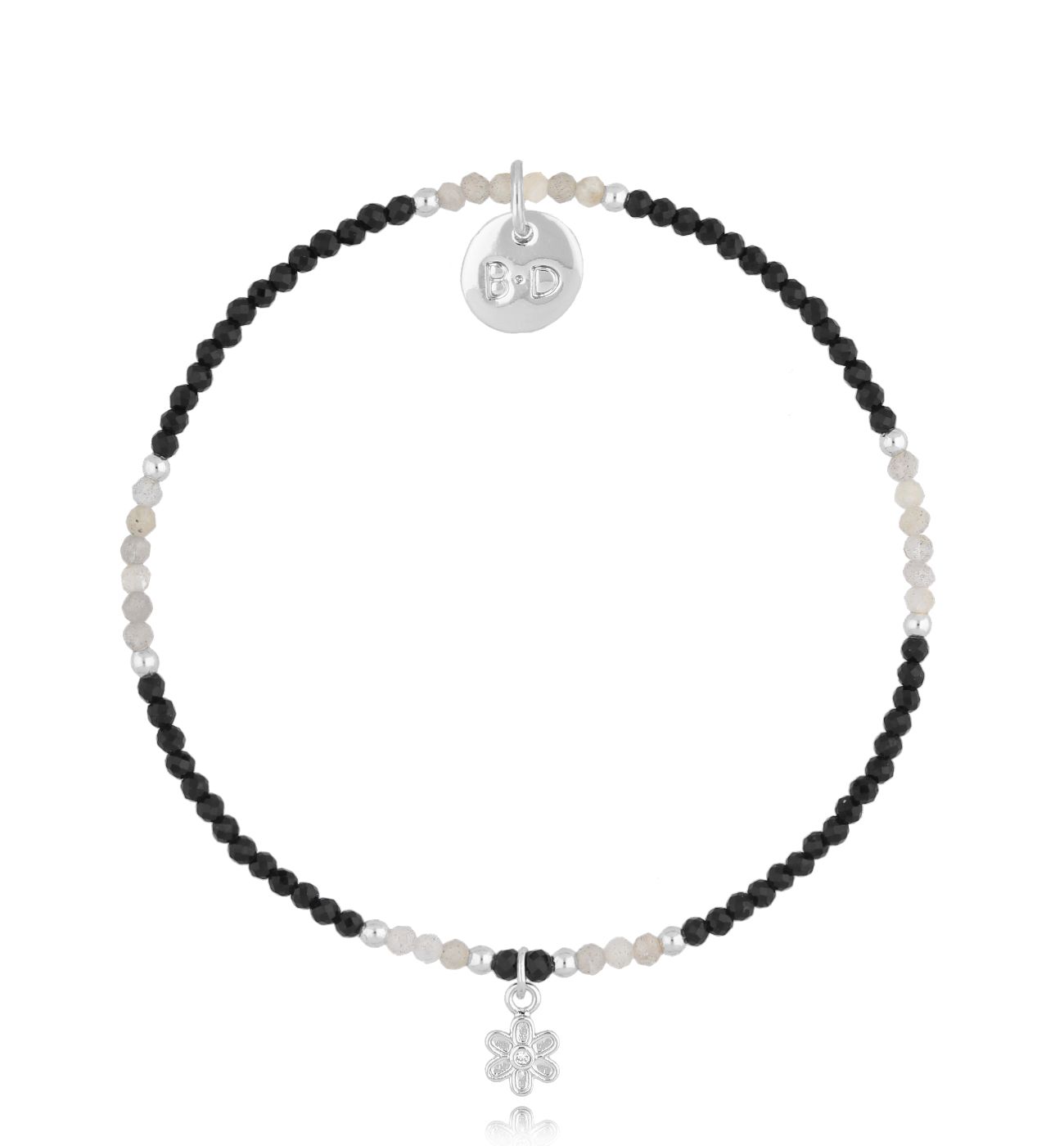 Bransoletka z turmalinami i kwiatuszkiem Cimarron - By Dziubeka