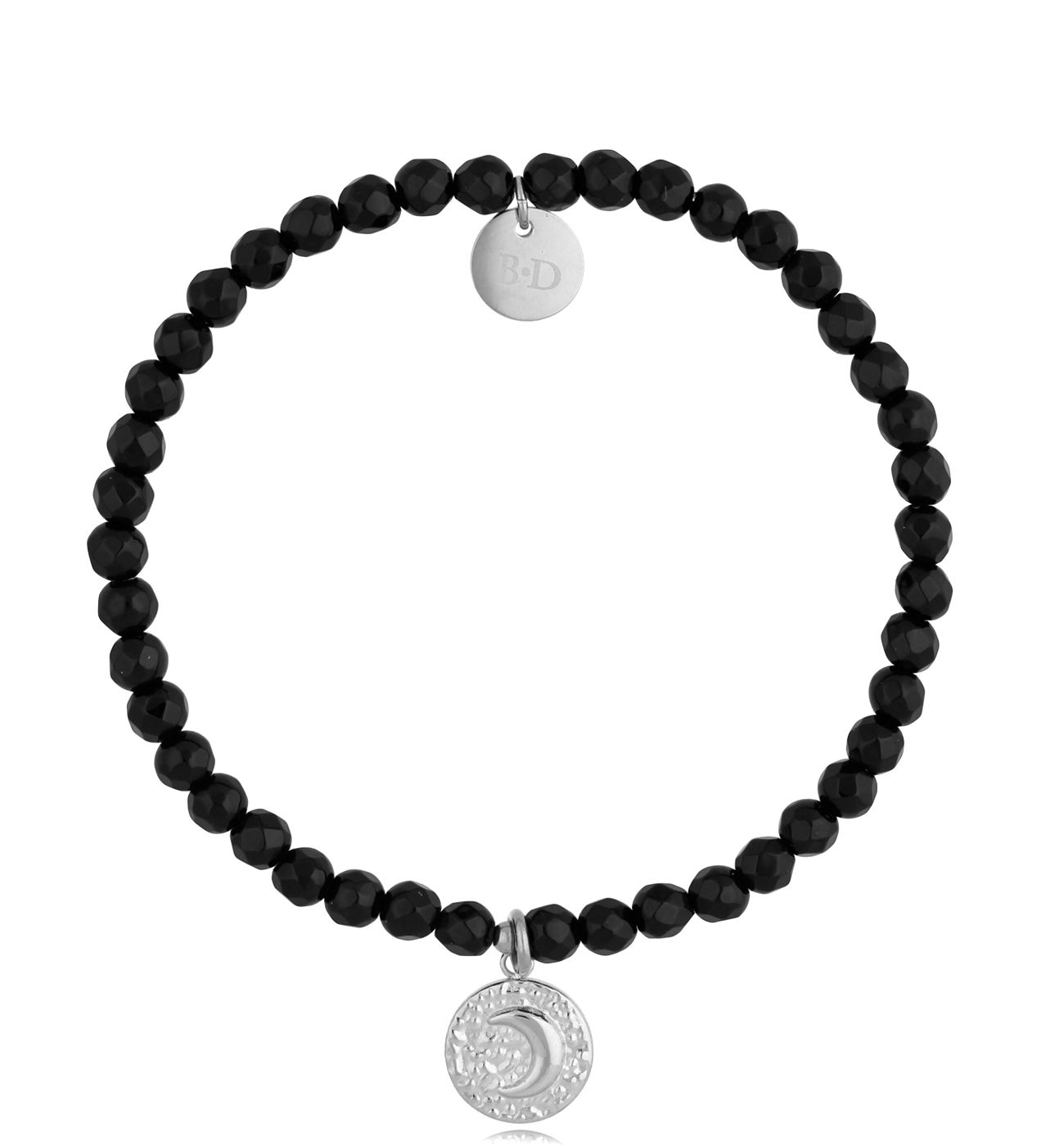 Bransoletka z onyksem i srebrną zawieszką New Moon BSC1001