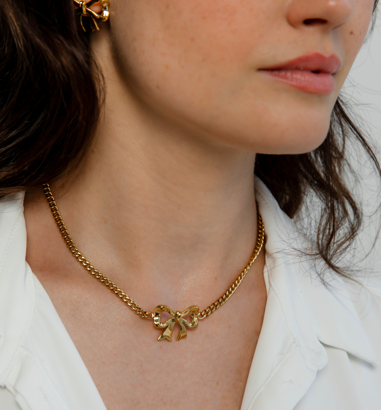 Naszyjnik z kokardką złoty Fiocchi d'Amorei - By Dziubeka