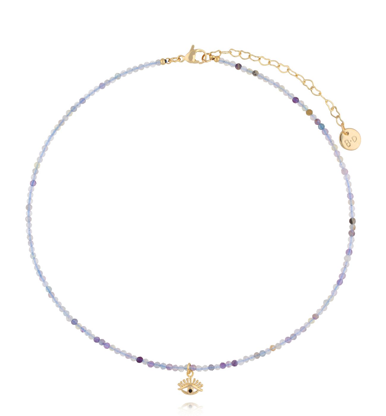 Naszyjnik z fluorytami i okiem NTW1477