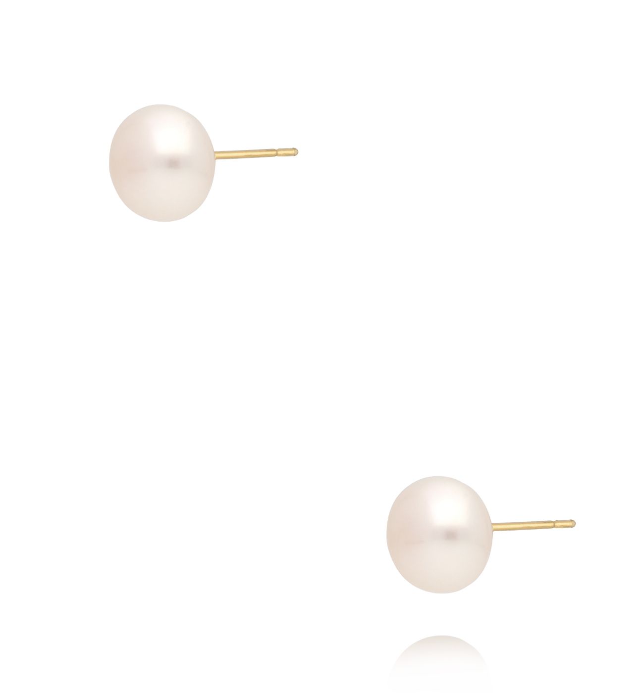 Kolczyki złote sztyfty – klasyczne perły KLU0118 - By Dziubeka