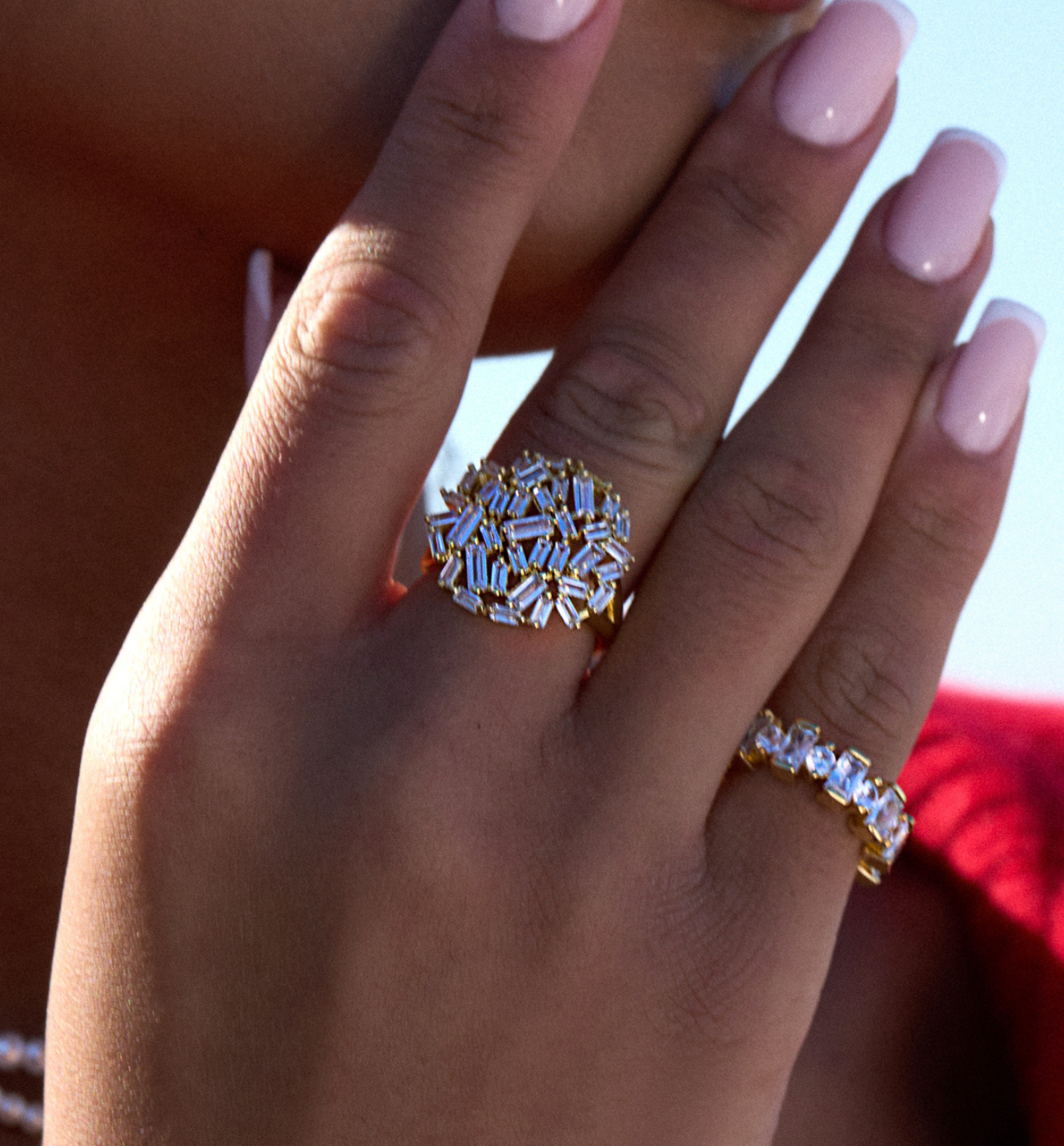 Pierścionek z kryształkami Dorato con Cristalli PSS0147 - By Dziubeka