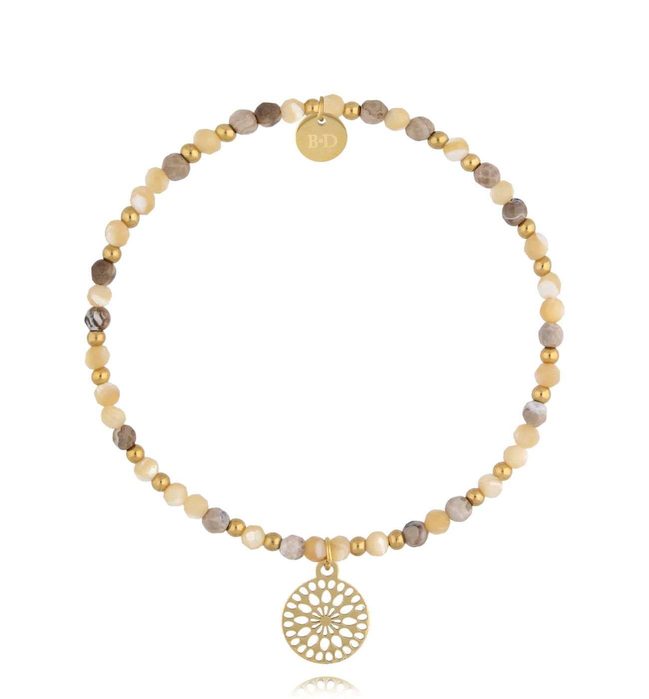 Bransoletka beżowa z kamieniami naturalnymi Latifa - By Dziubeka