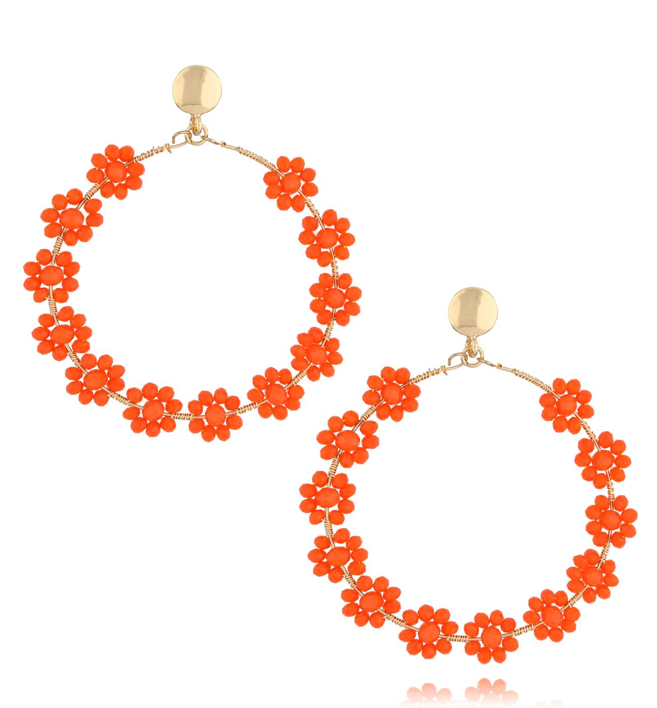 Kolczyki pomarańczowe z kryształkami Chillout KWE0086 - By Dziubeka