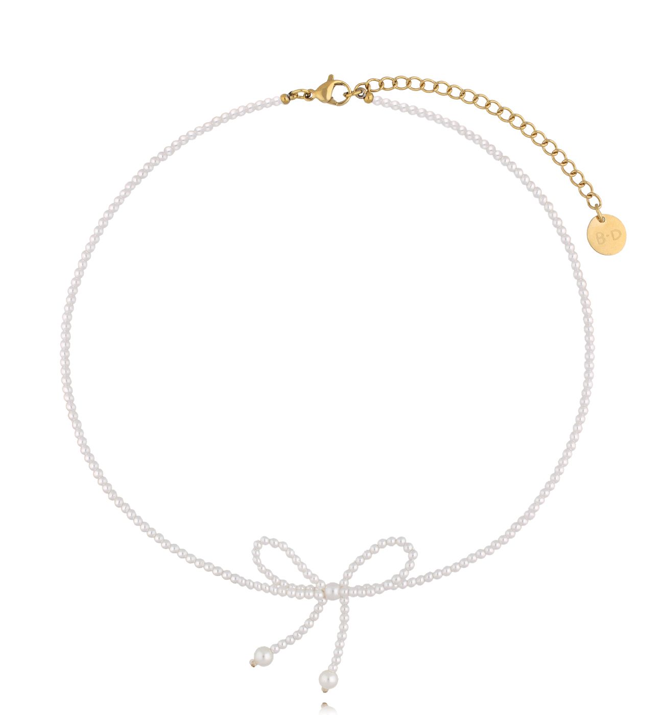 Naszyjnik perełkowy z kokardką Fiocco di Sogno NSY0348 - By Dziubeka