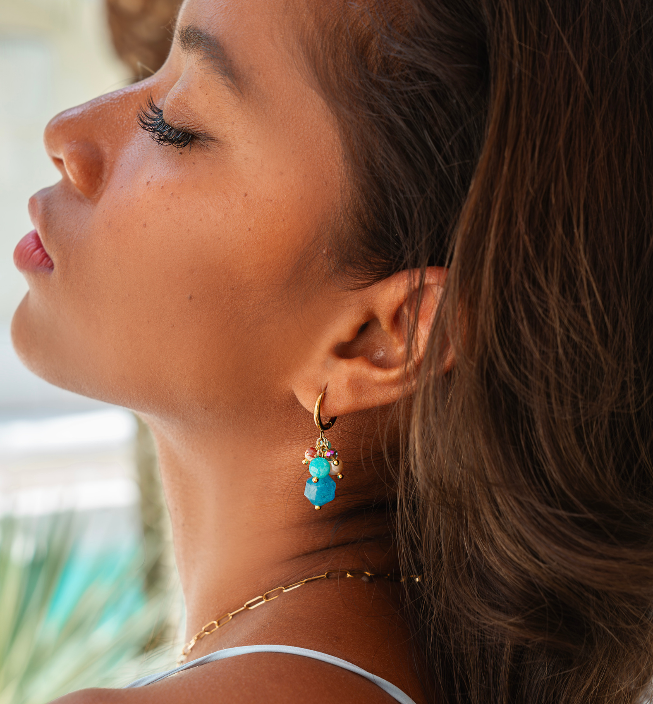 Kolczyki z kamieniami niebieskie Island Elegance - By Dziubeka