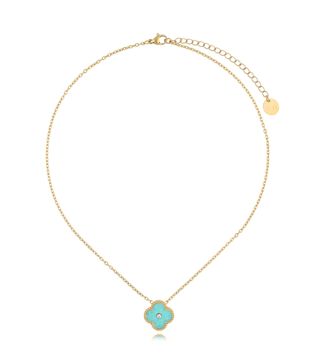 Naszyjnik z turkusową koniczynką Clovers NSY0255 - By Dziubeka