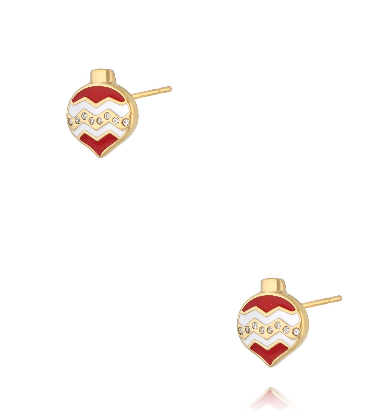 Kolczyki świąteczne czerwone bombki - By Dziubeka