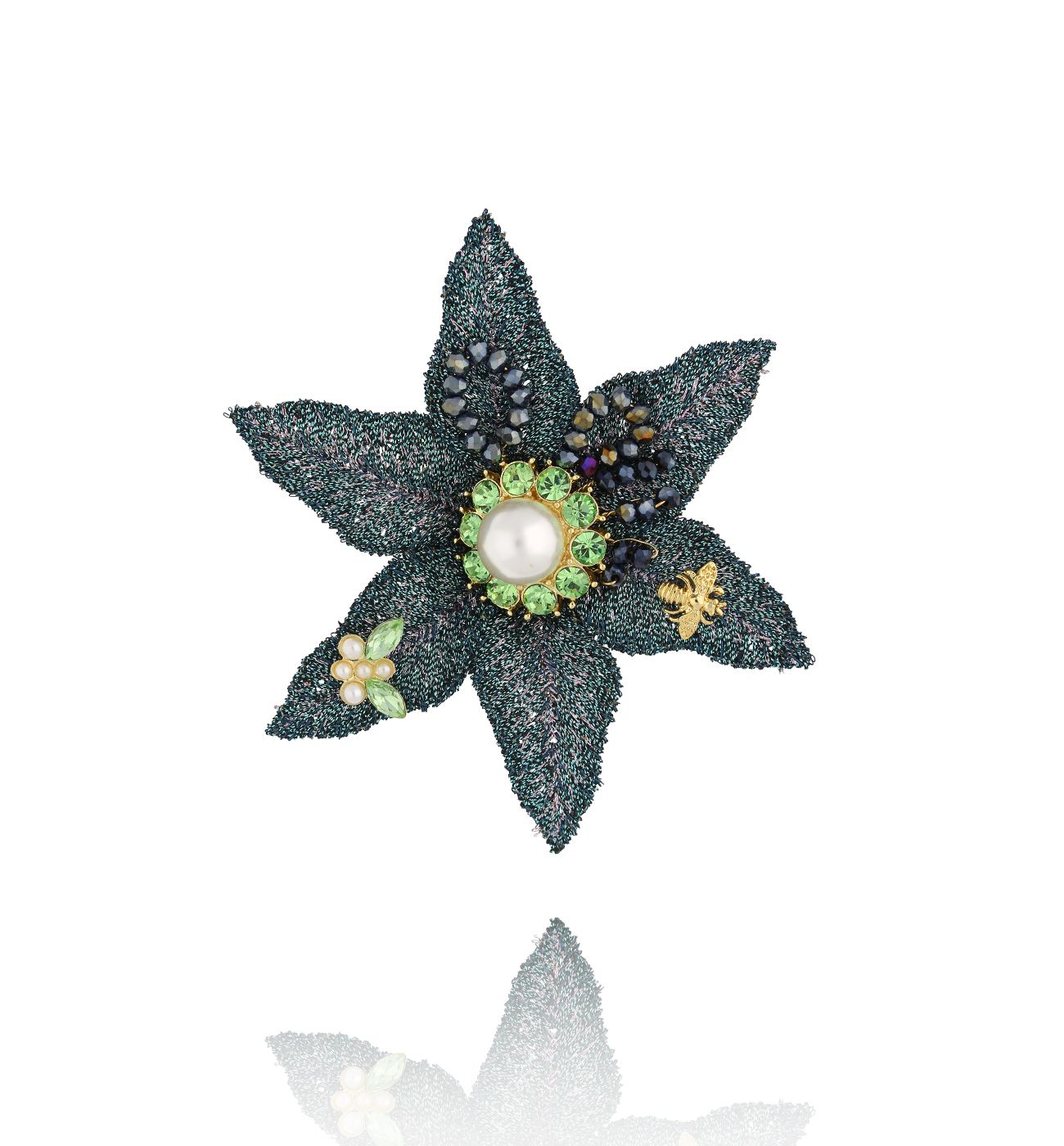 Broszka świąteczna gwiazda betlejemska Poinsettia BRSS0183 - By Dziubeka