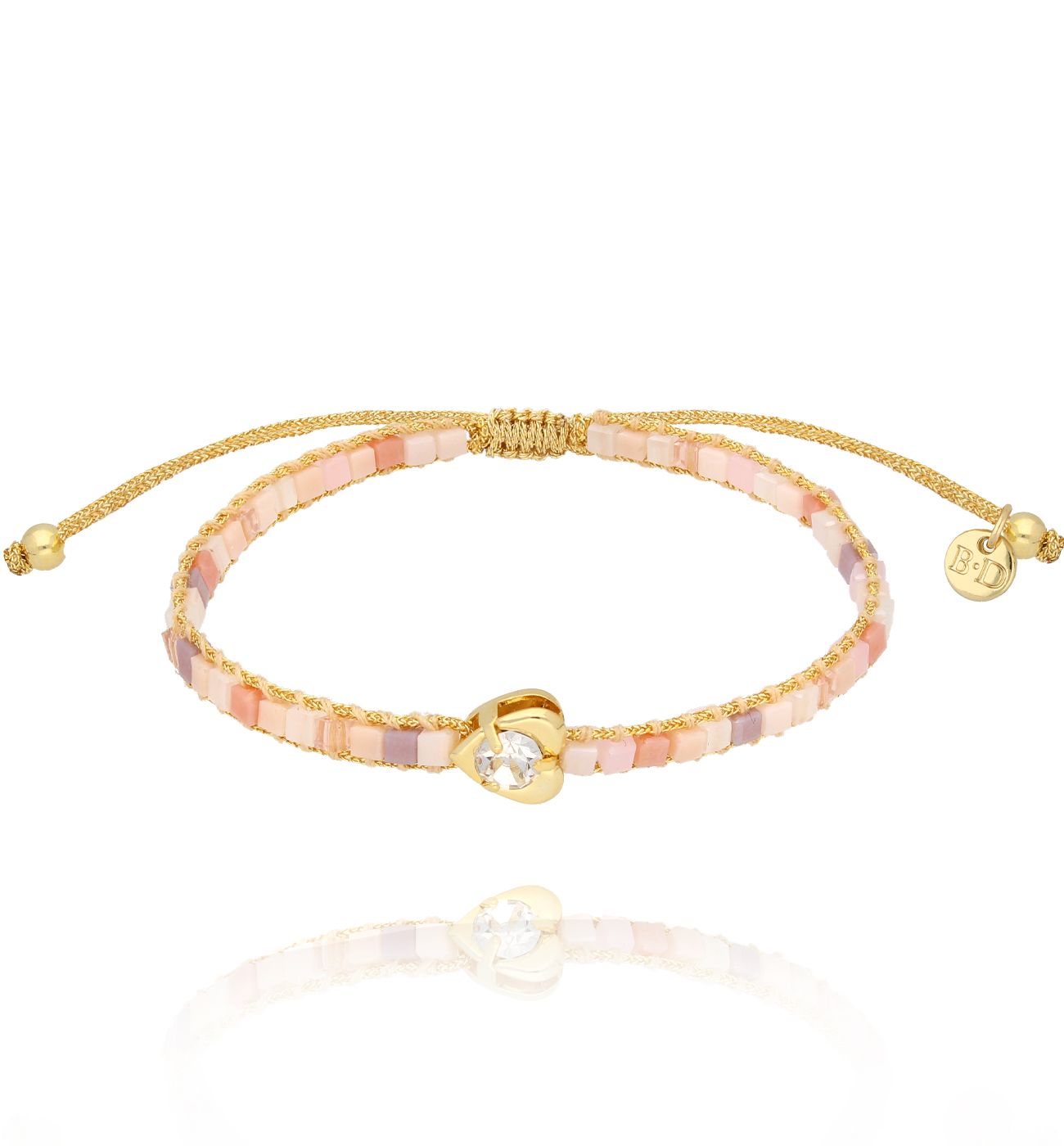 Bransoletka pastelowa z sercem Superfine - By Dziubeka