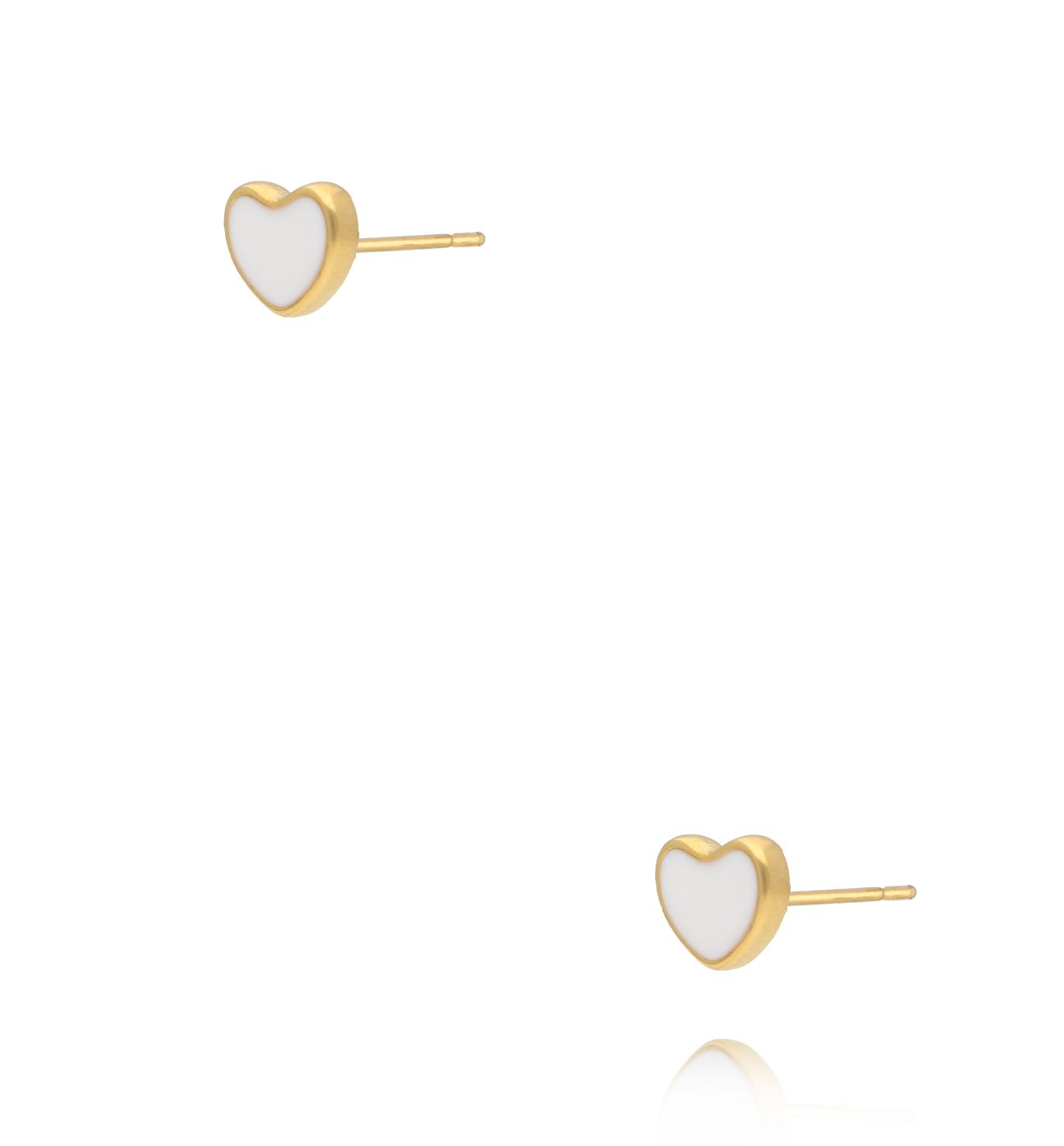 Kolczyki serduszka w bieli KSY0481 - By Dziubeka