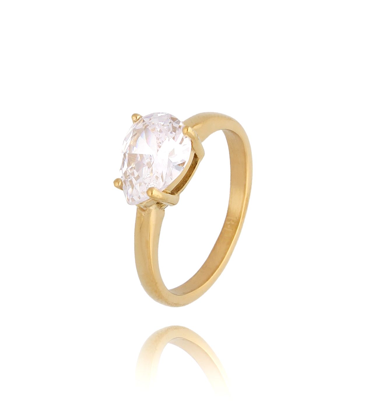 Pierścionek z cyrkonią łezką Merlin - By Dziubeka