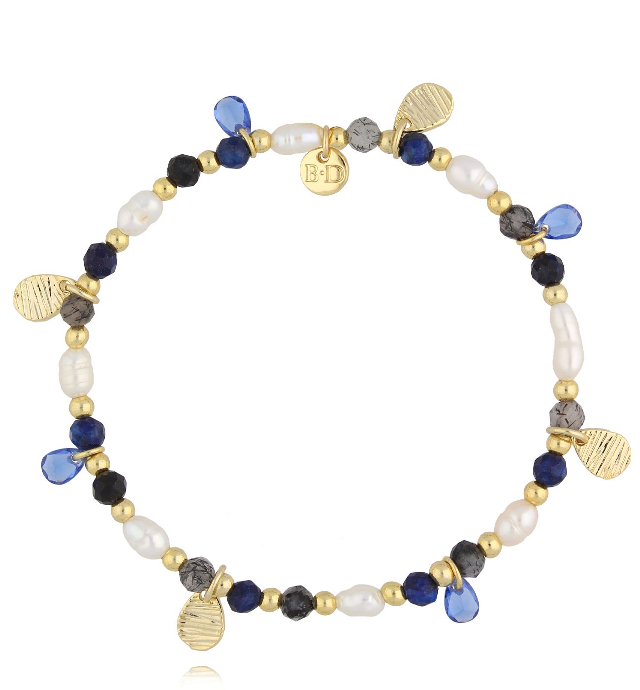 Bransoletka z kwarcami i perłami - By Dziubeka