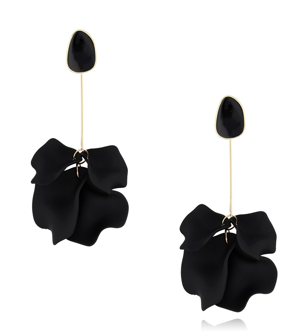 Kolczyki czarne z płatkami Amaranta II KFF0140 - By Dziubeka