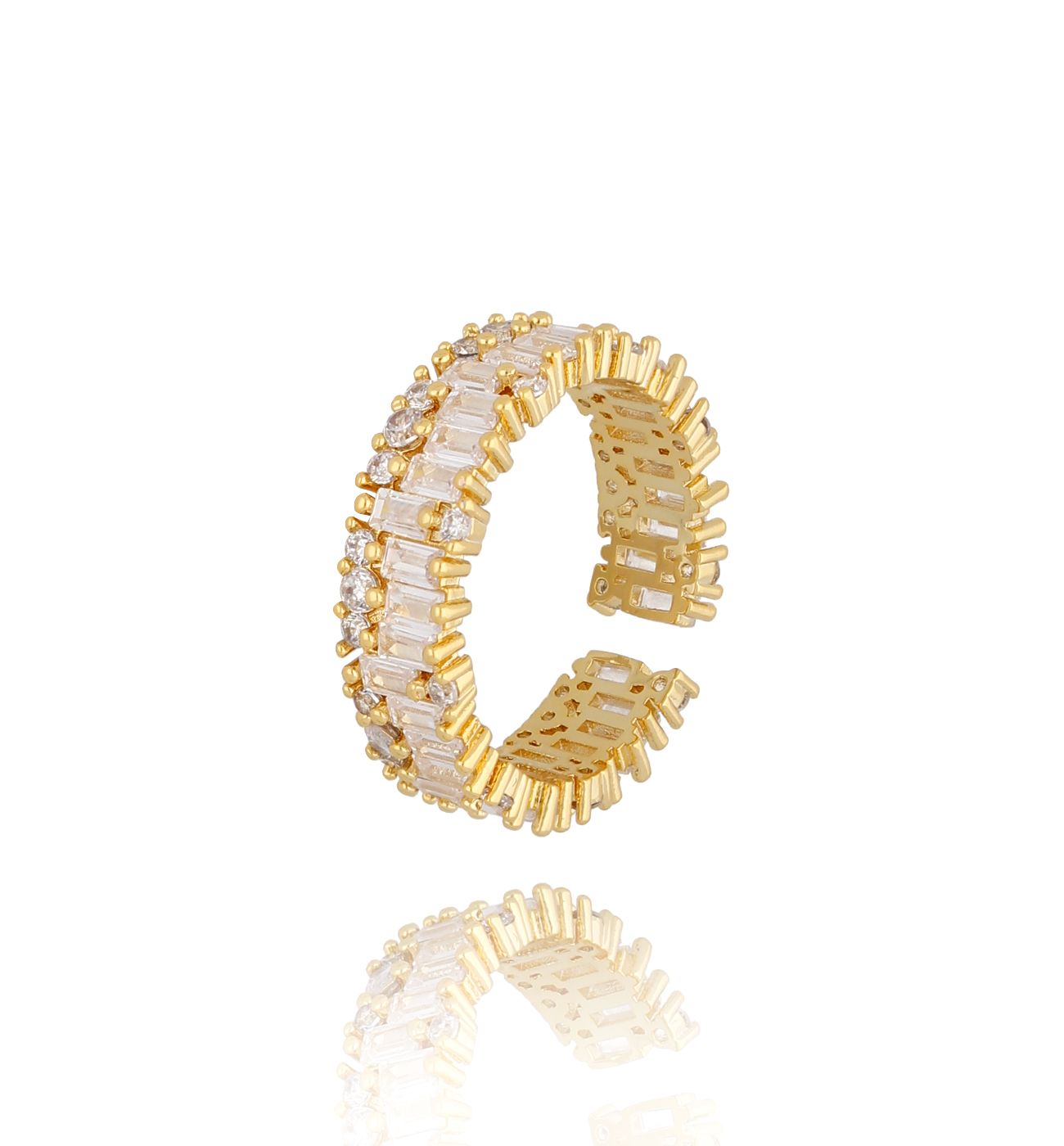 Pierścionek złoty z cyrkoniami Freyja IV PSS0052 - By Dziubeka