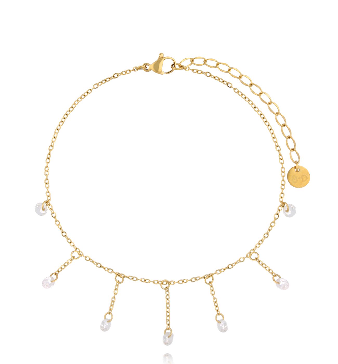 Bransoletka na nogę z kryształkami BNSY0050 - By Dziubeka