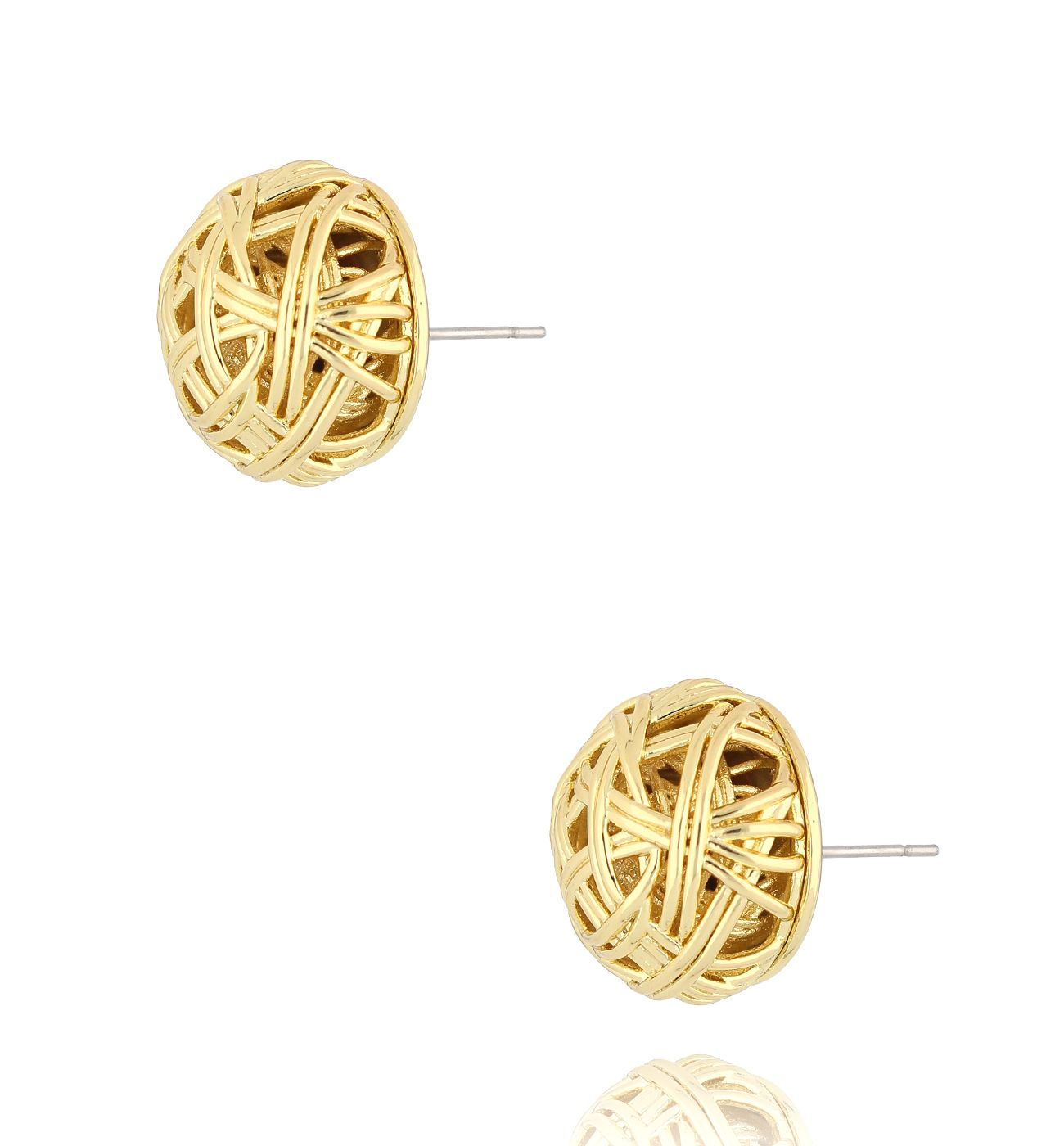 Kolczyki złote plecione Tangled - By Dziubeka