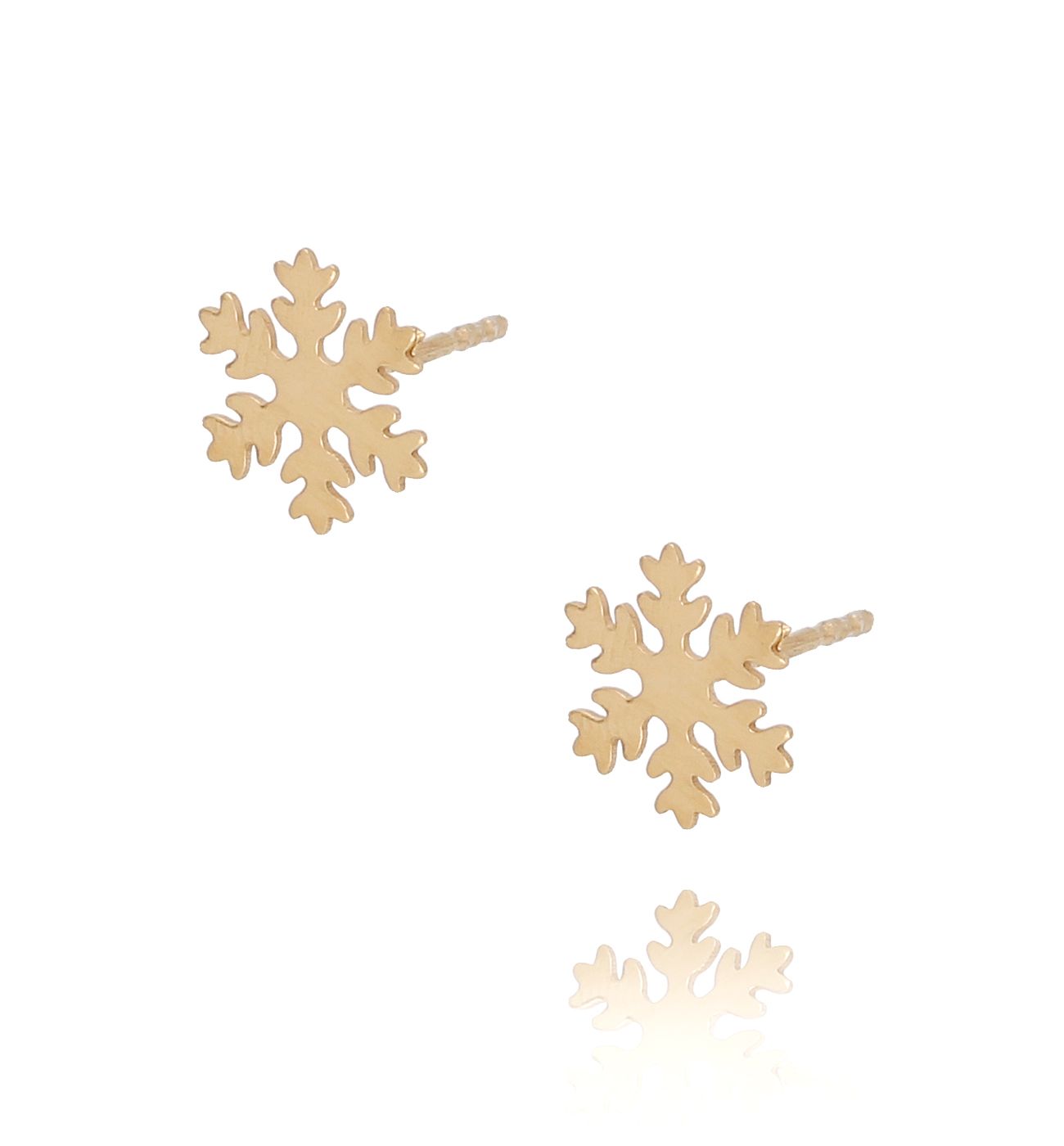 Kolczyki srebrne pozłacane śnieżynki - By Dziubeka