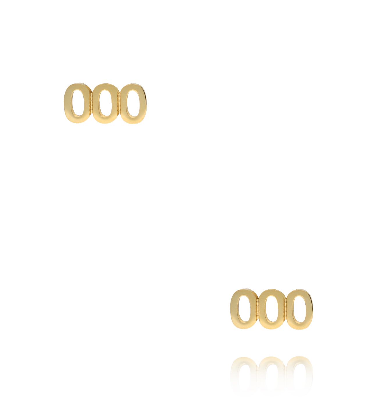 Kolczyki z anielską liczbą 000 złote - By Dziubeka