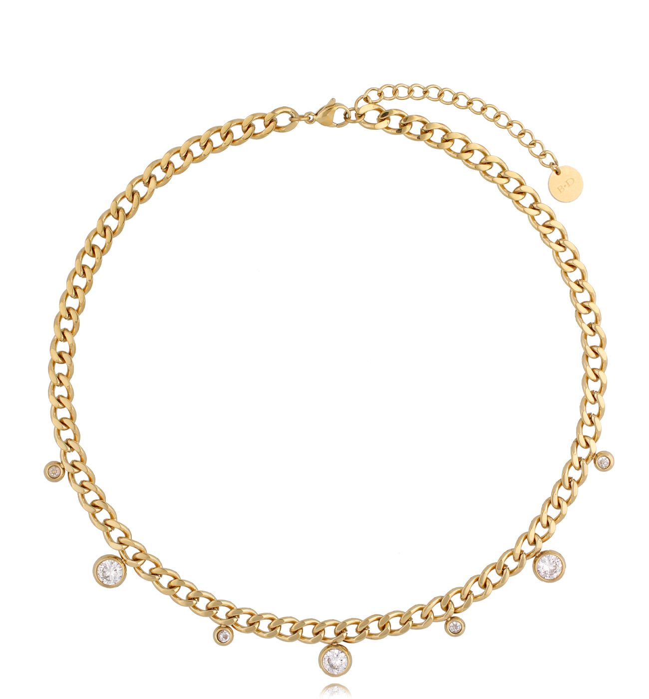 Naszyjnik złoty łańcuch z kryształkami Last Minute NSA0619