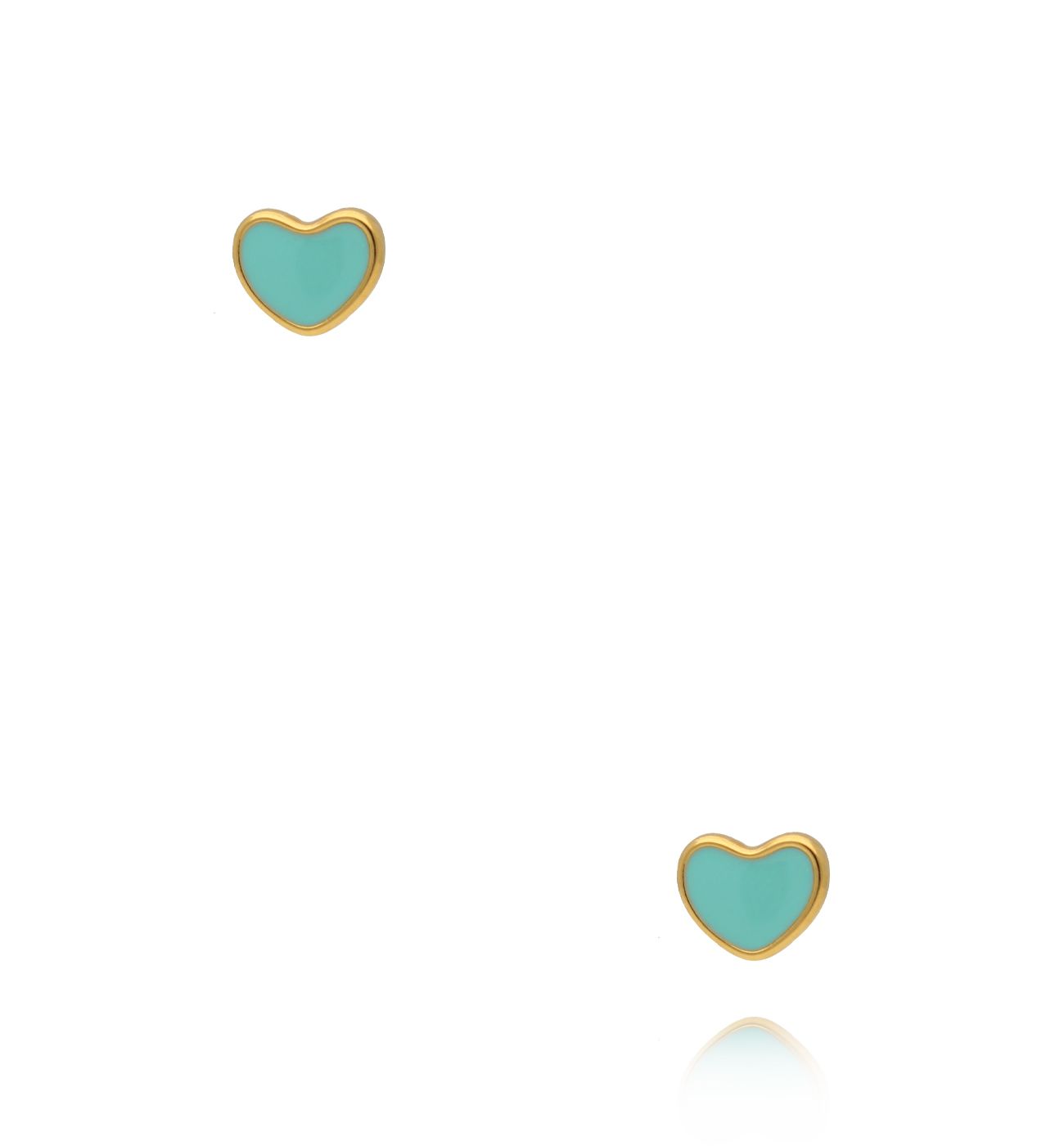 Kolczyki serduszka w odcieniu turkusowym KSY0475 - By Dziubeka