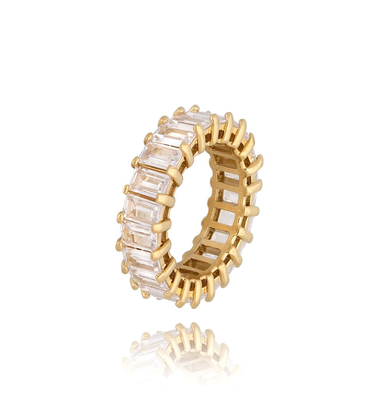 Pierścionek złoty z kryształkami Cadiz - By Dziubeka