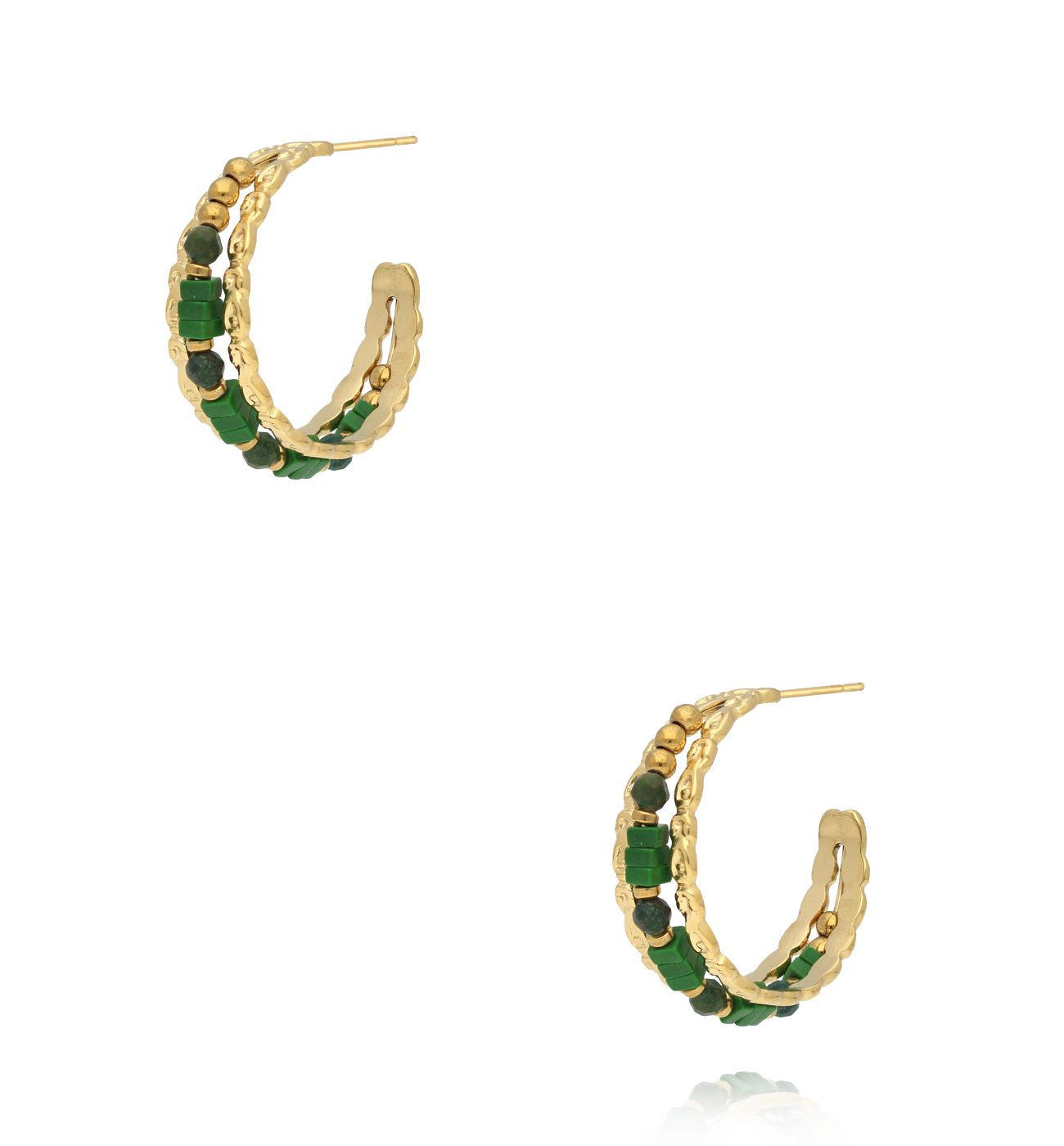 Kolczyki koła z jadeitem afrykańskim KEA0032 - By Dziubeka