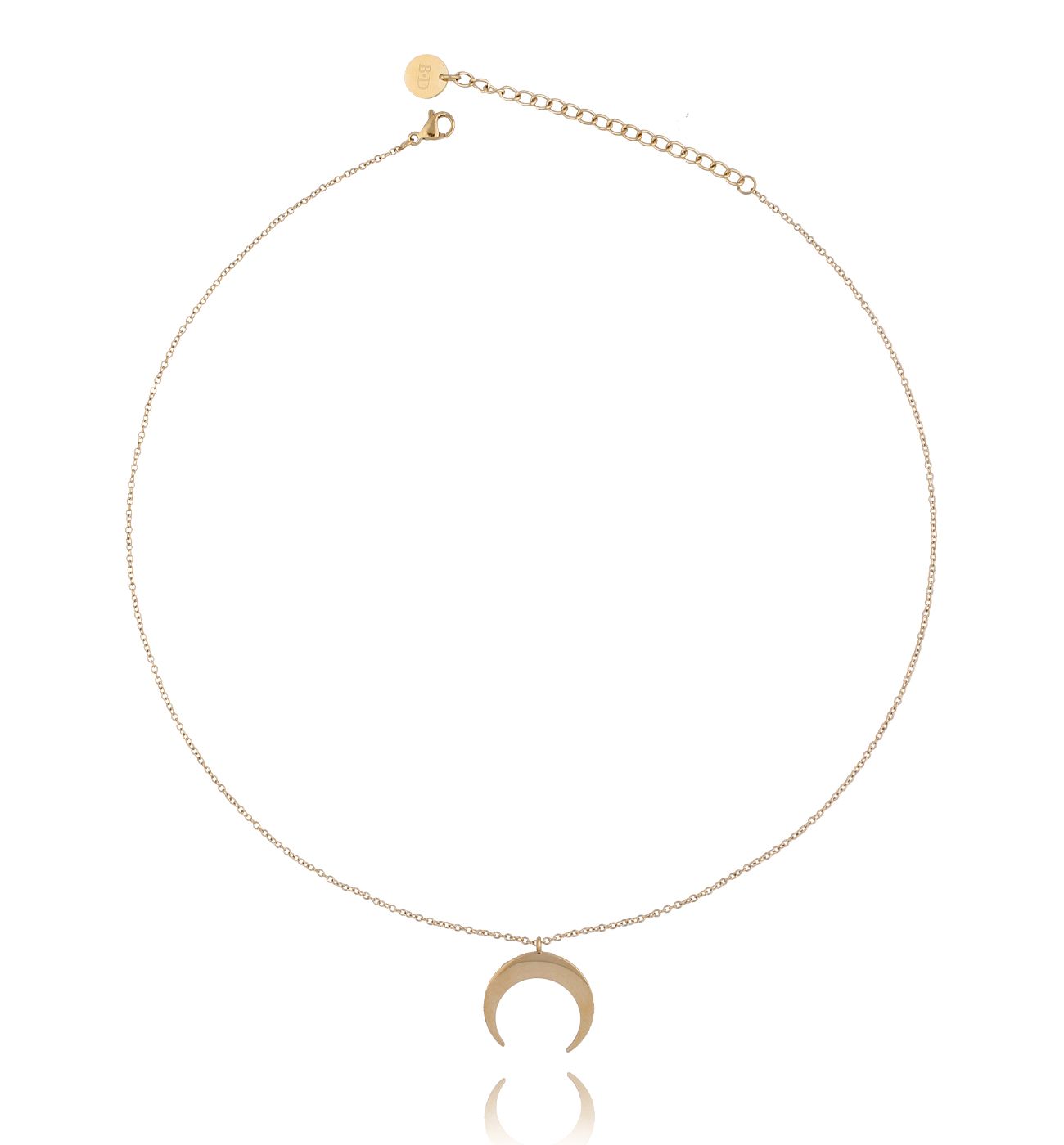 Naszyjnik złoty z księżycem ze stali szlachetnej - By Dziubeka