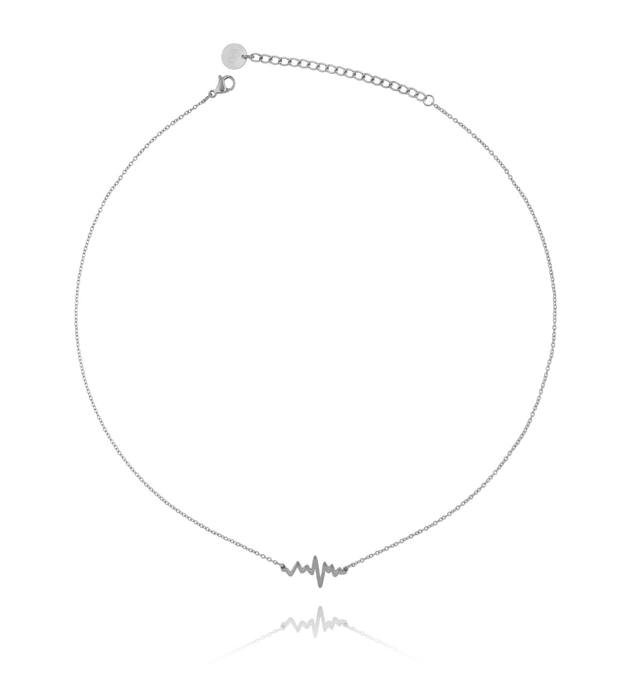 Naszyjnik srebrny linia życia ze stali szlachetnej - By Dziubeka