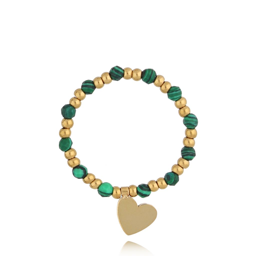 Pierścionek zielony z sercem Wildhaven PSC0421