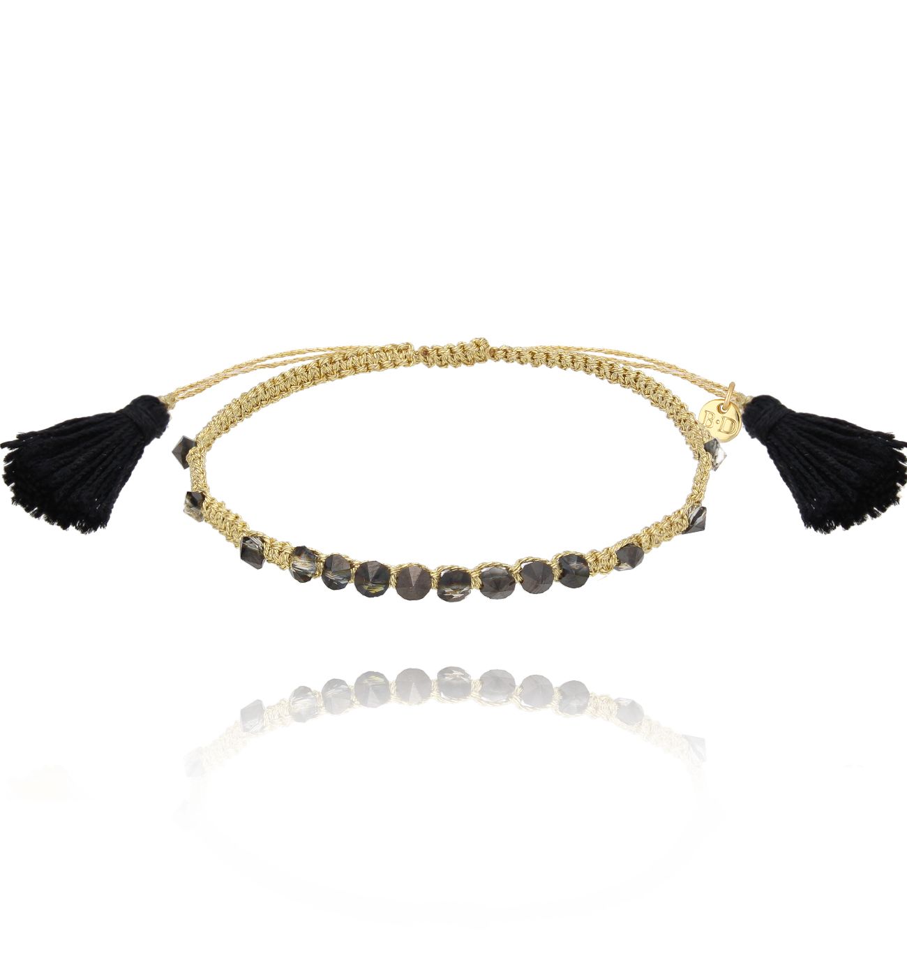 Bransoletka złota z kryształkami Nahia - By Dziubeka