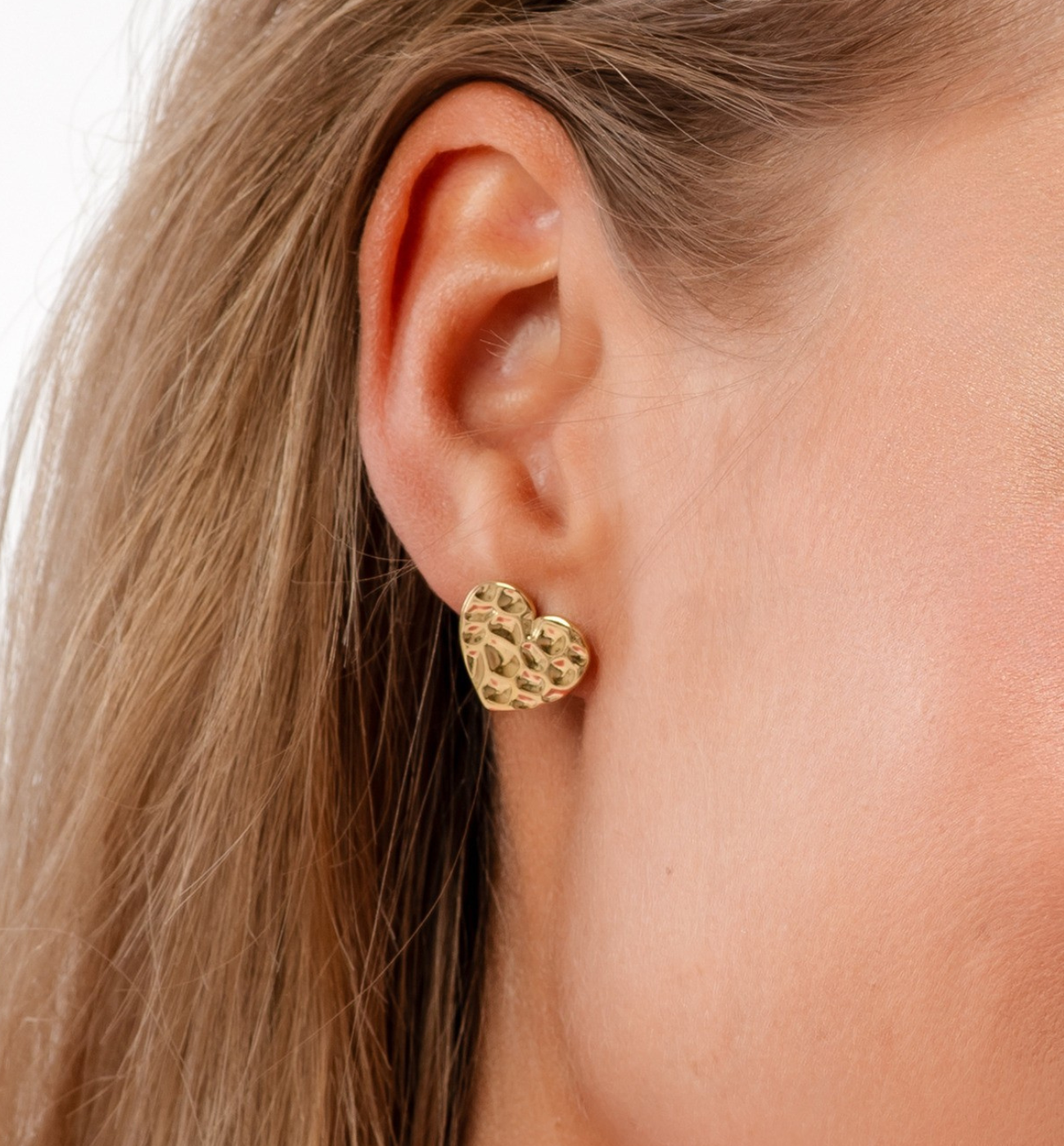 Kolczyki serca złote Battito d'Amore - By Dziubeka