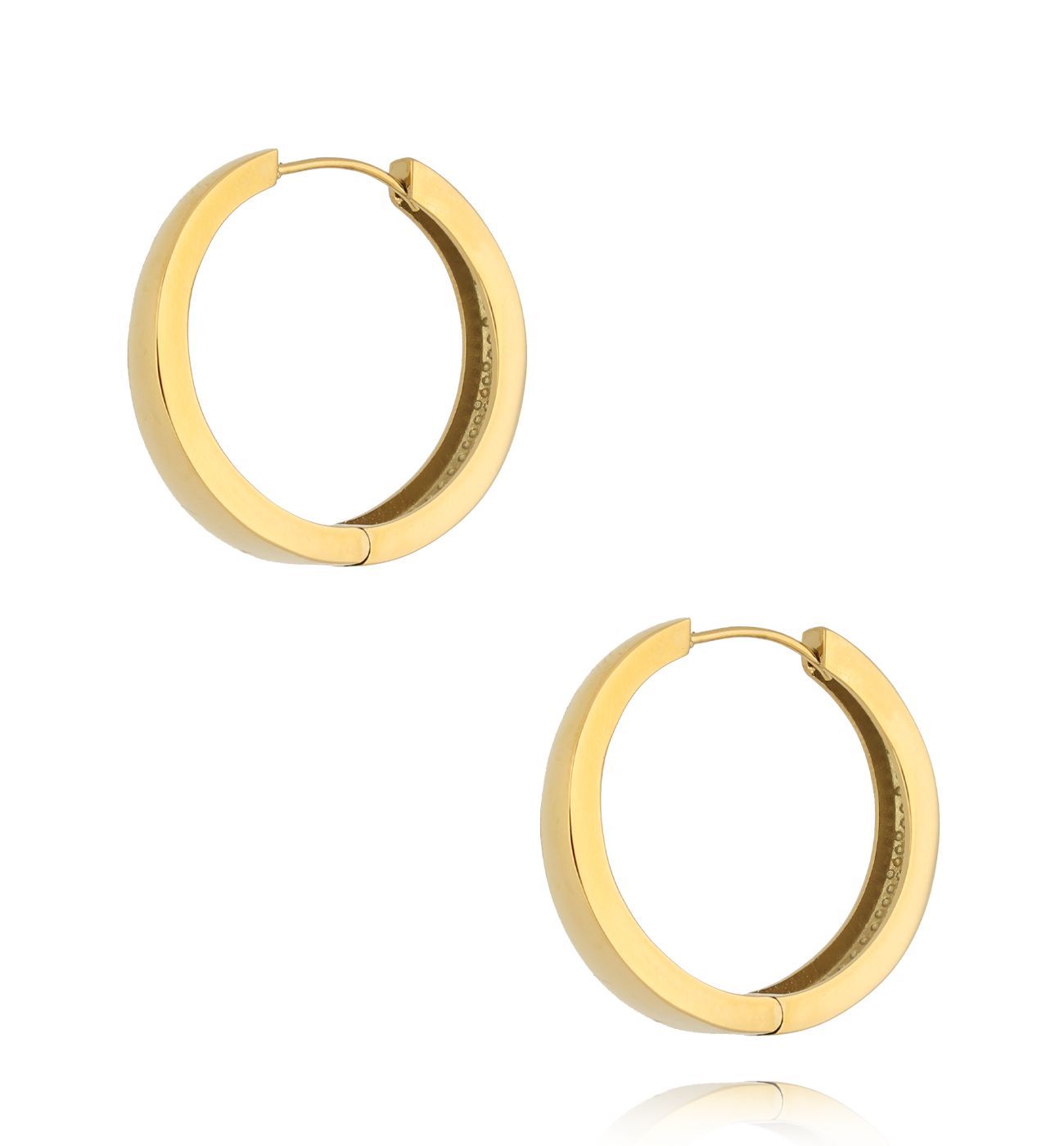 Kolczyki kółka złote duże Radiant Love - By Dziubeka