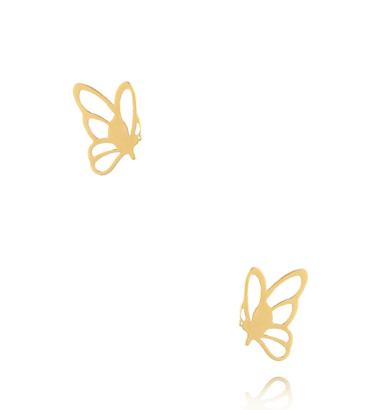 Kolczyki złote z motylkiem Godeliève - By Dziubeka