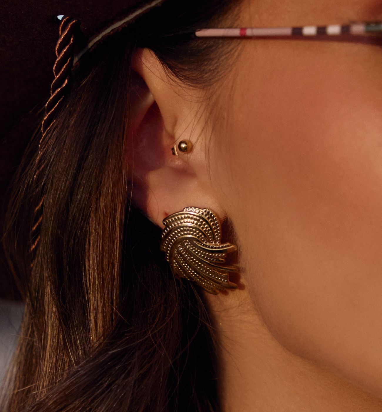 Kolczyki złote Couture - By Dziubeka