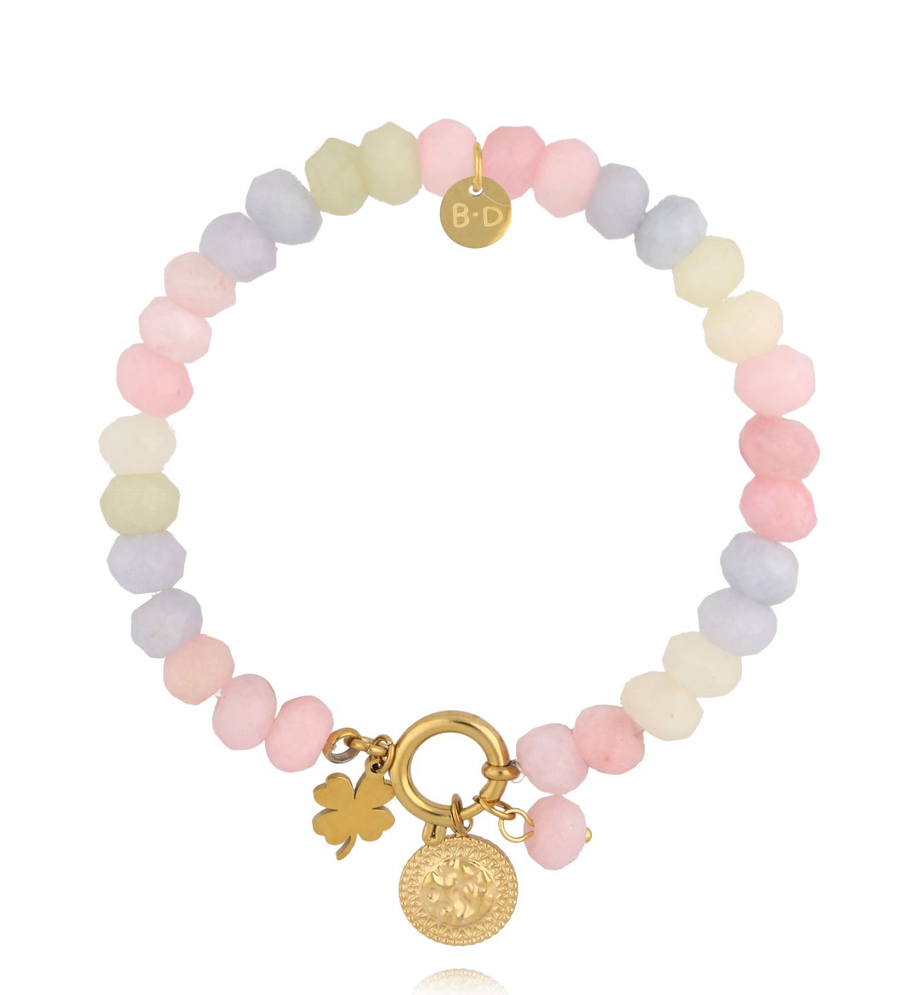 Bransoletka pastelowa z jadeitami - By Dziubeka