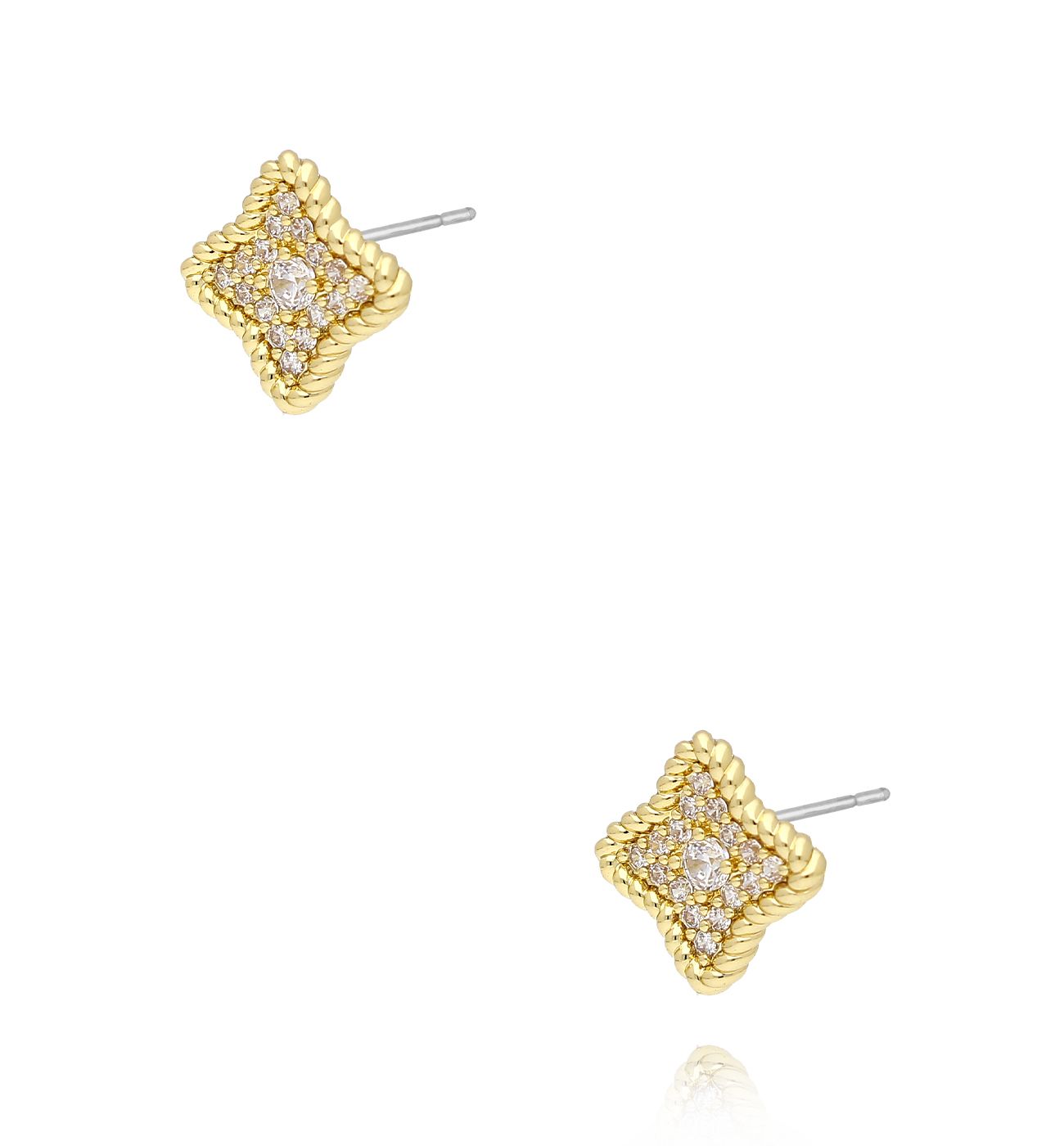 Kolczyki złote koniczynki KLU0056 - By Dziubeka