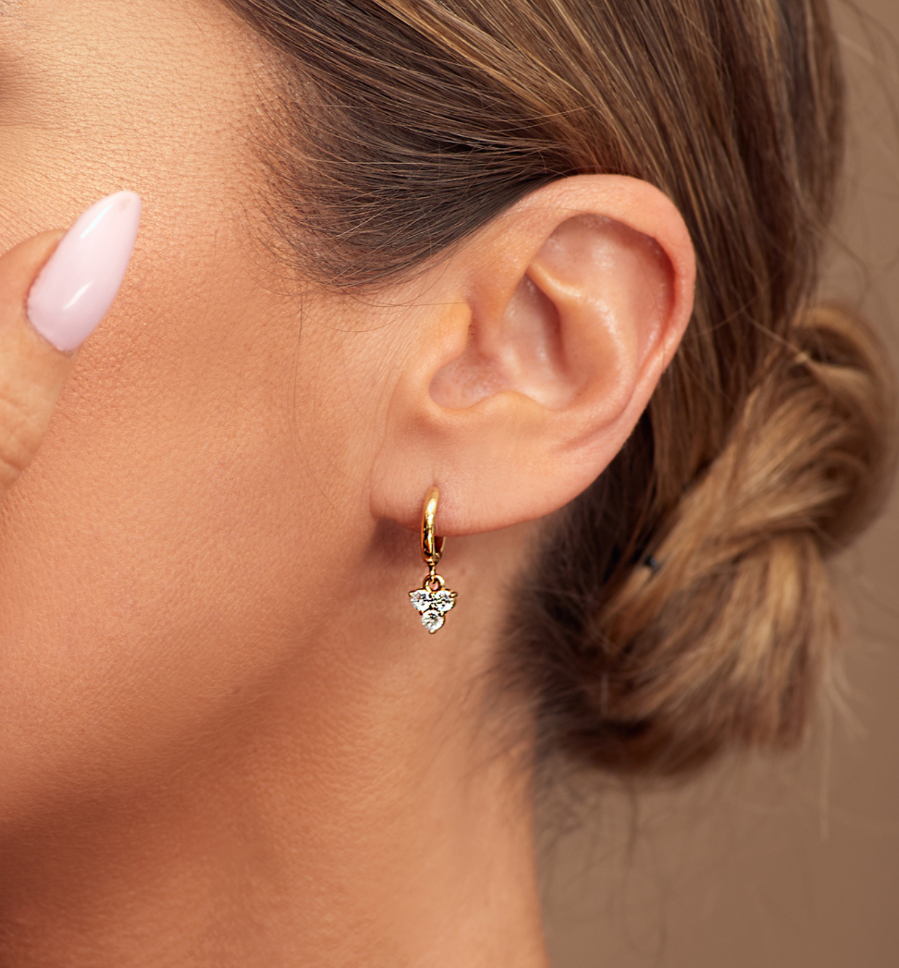 Kolczyki złote z cyrkoniami ze stali szlachetnej - By Dziubeka