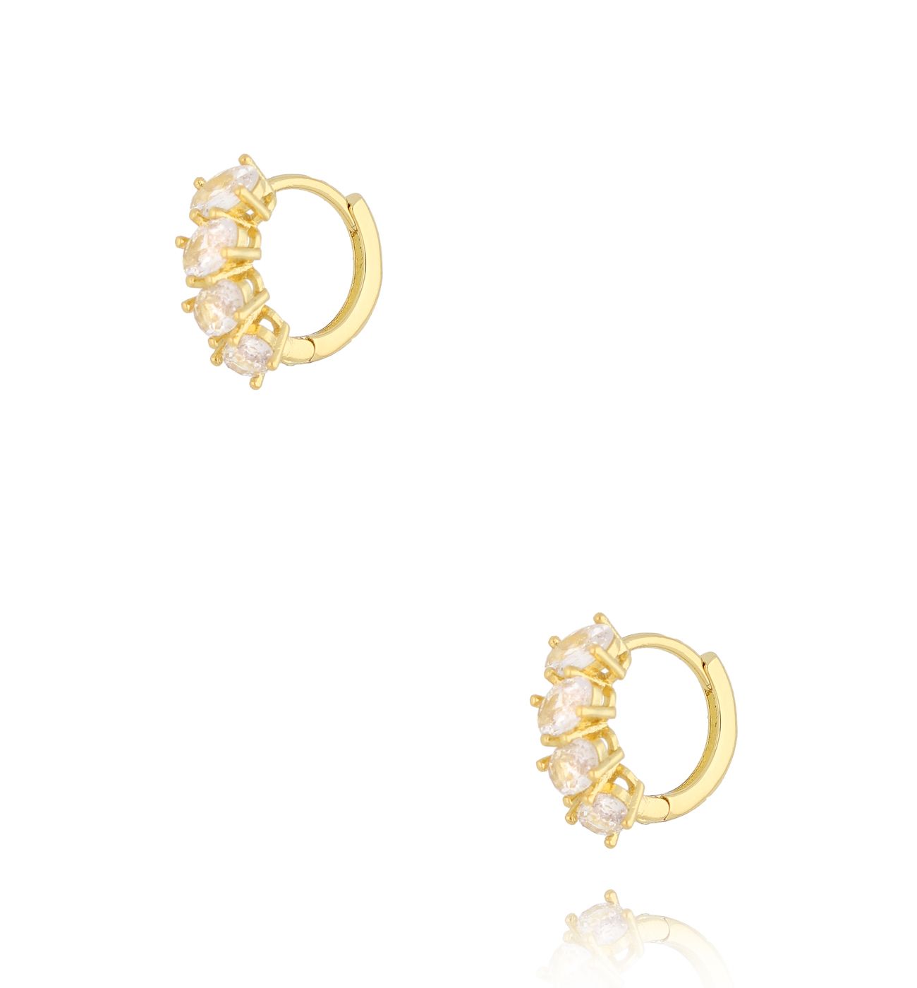 Kolczyki okrągłe z cyrkoniami - By Dziubeka