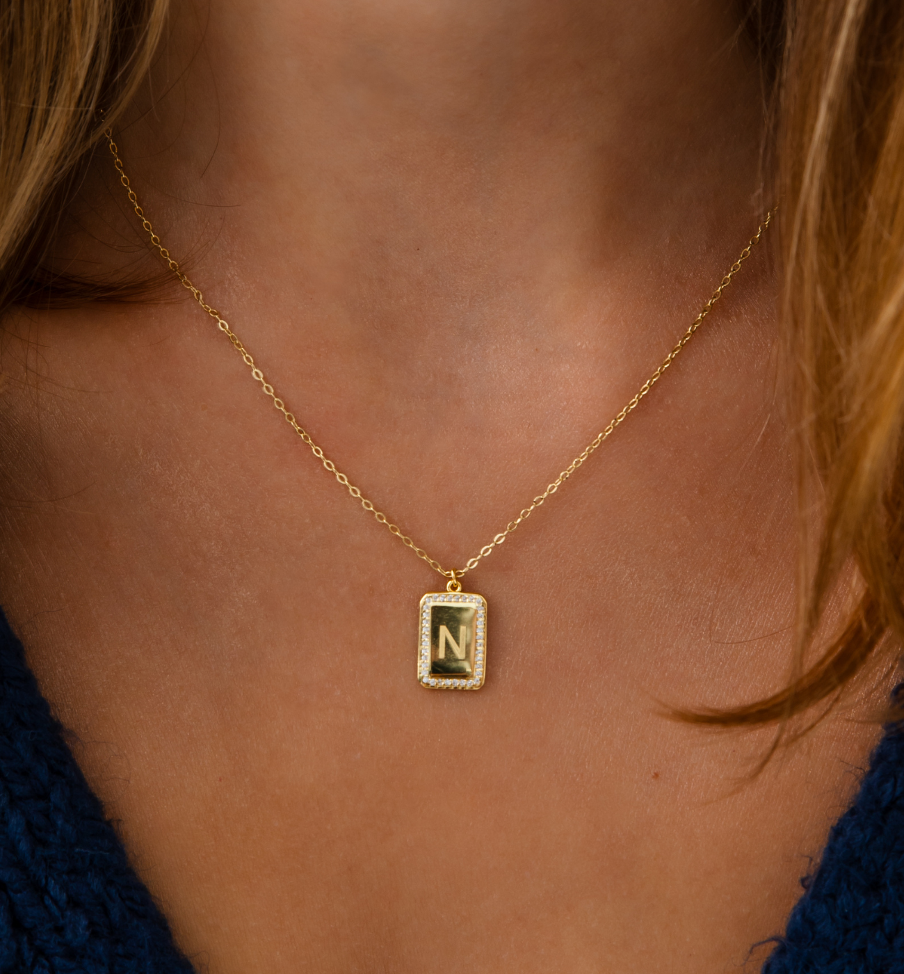 Naszyjnik z literką N złoty NCA0064 - By Dziubeka