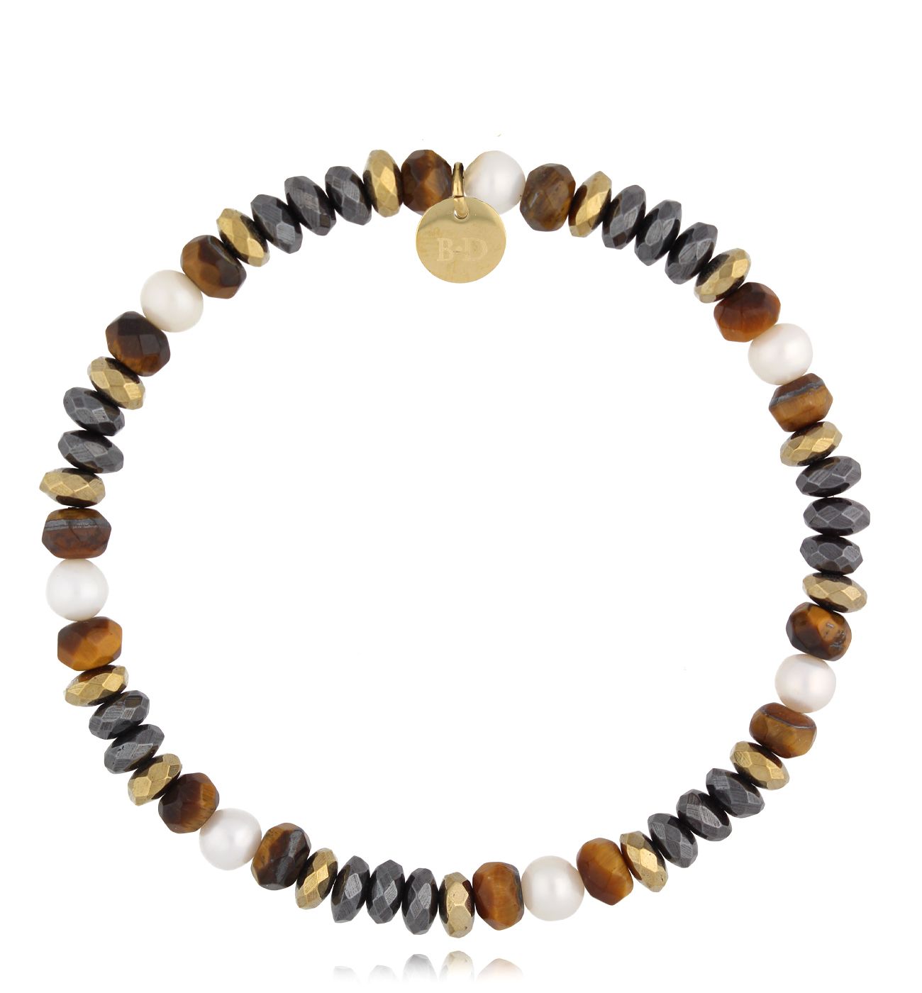 Bransoletka z hematytami i tygrysim okiem Eindridi BMITC0584