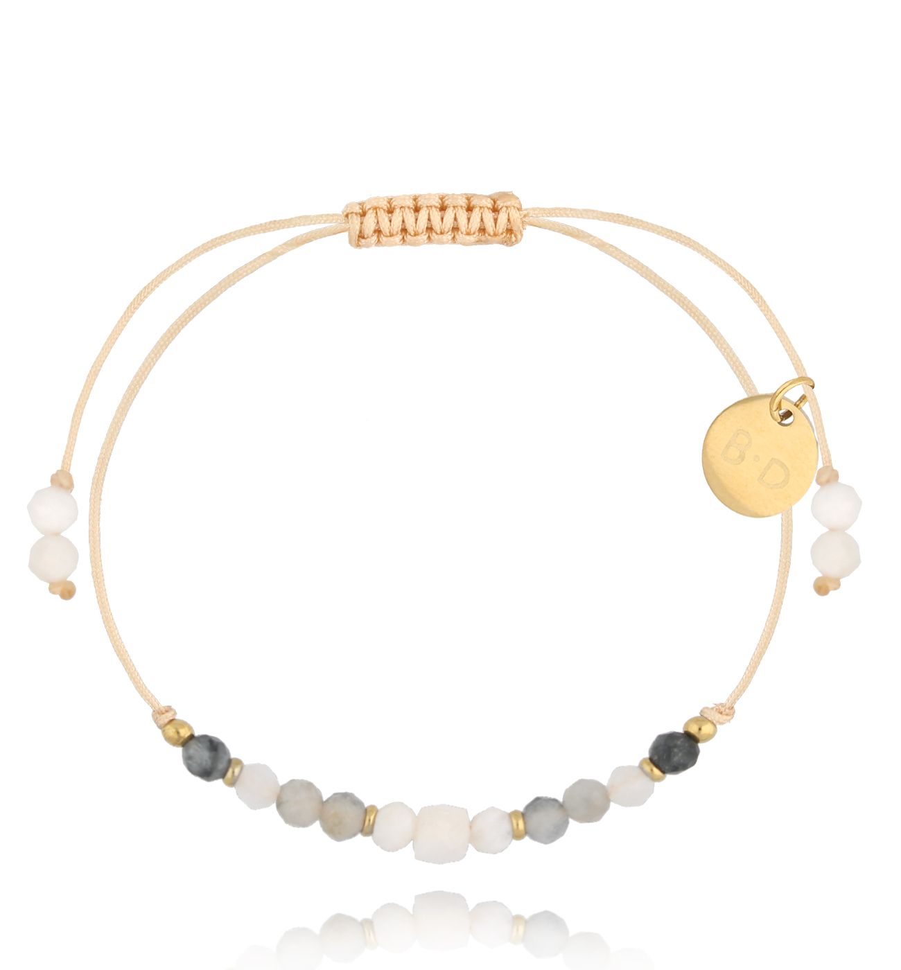 Bransoletka szara z kamieniami naturalnymi Galena BMT0007 - By Dziubeka